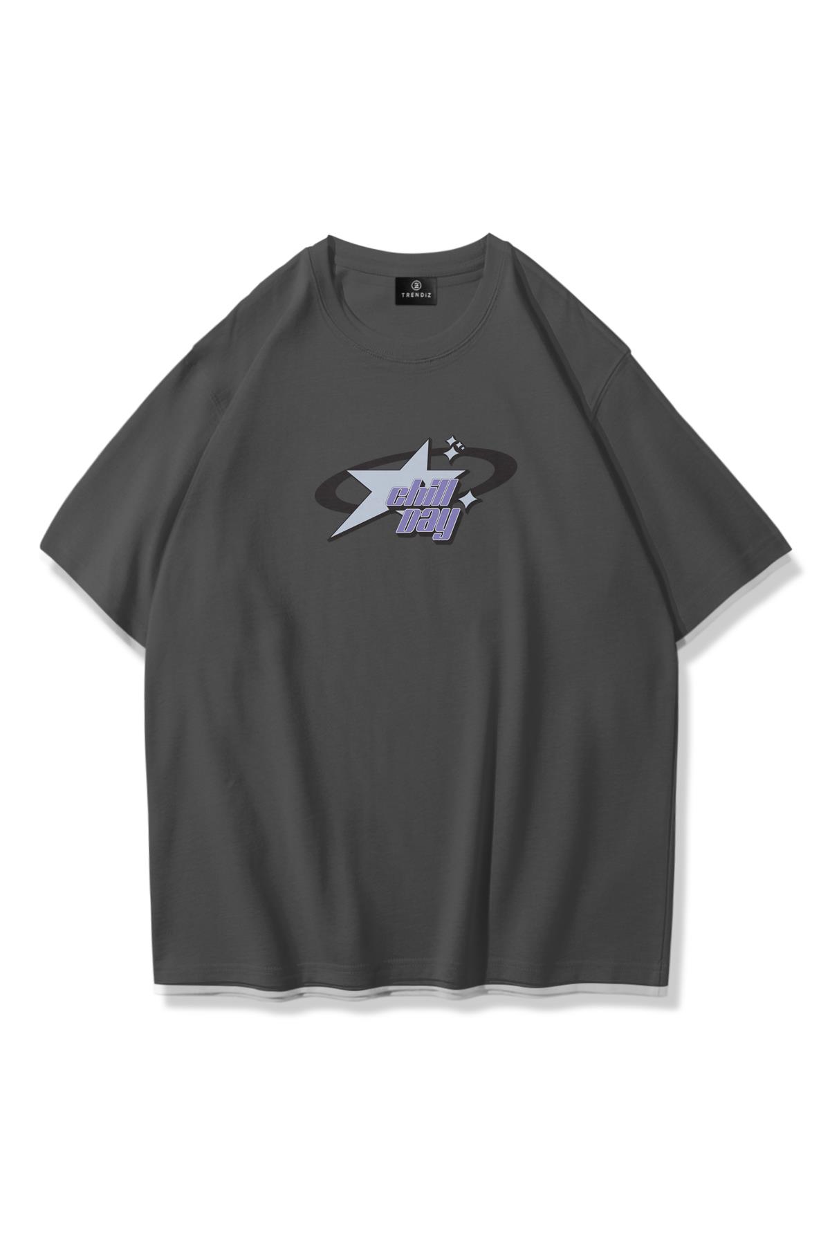 Trendiz Unisex Chill Day Tshirt Antrasit