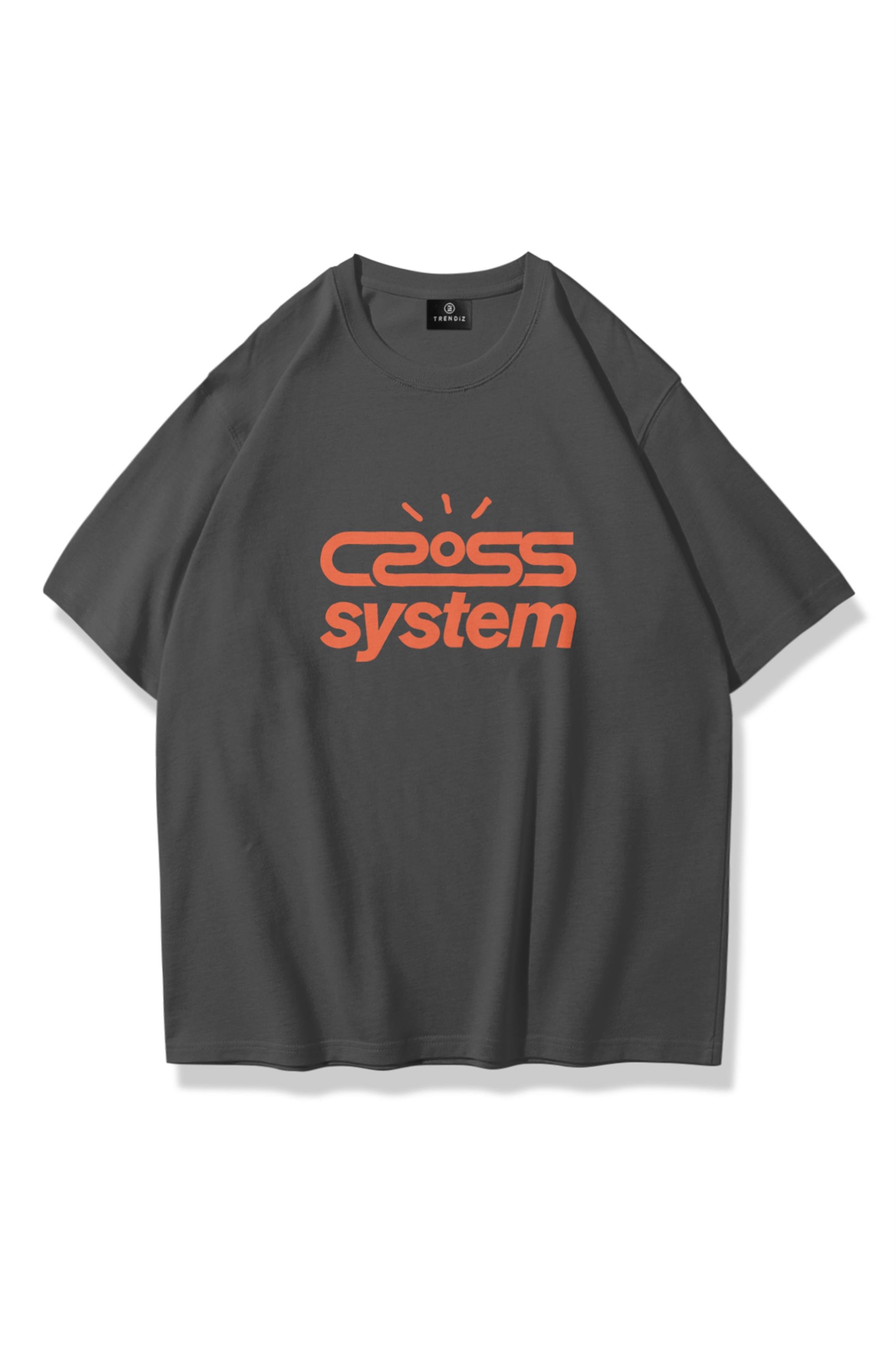 Trendiz Unisex Cross System Tshirt Antrasit