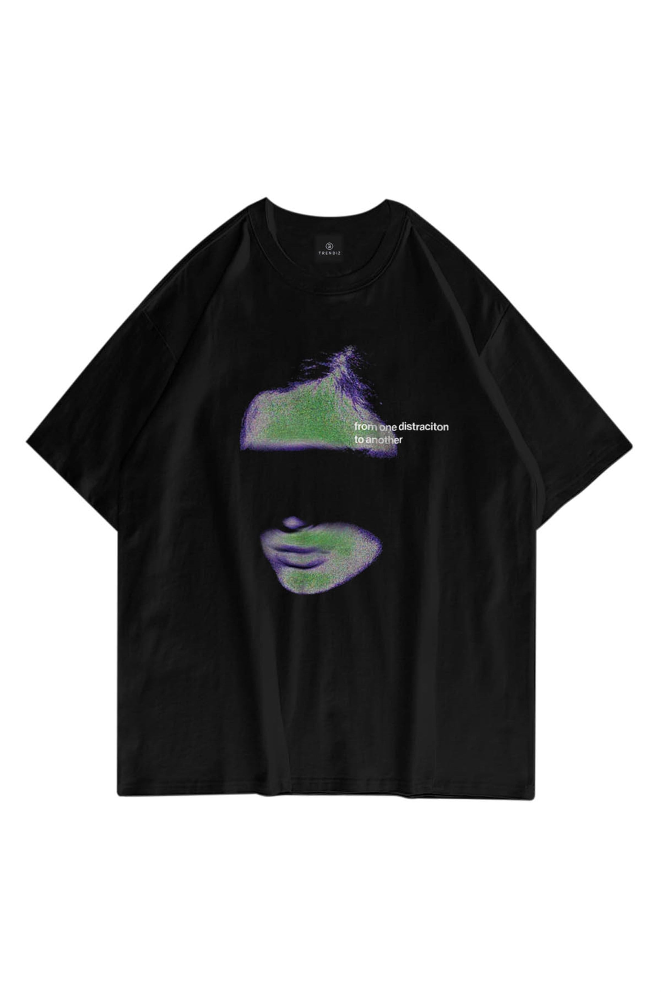 Trendiz Unisex Distraction Siyah Tshirt 