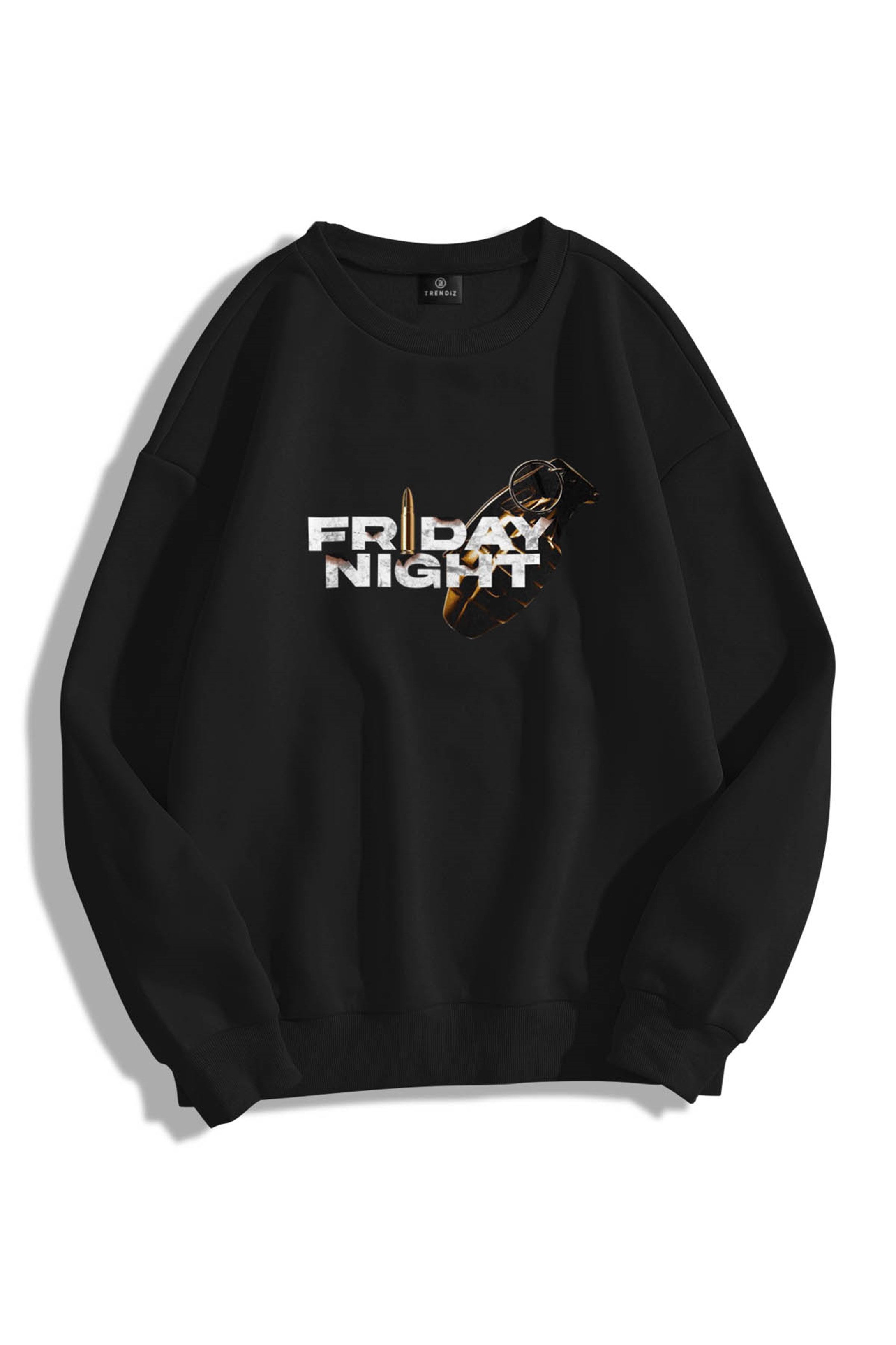 Trendiz Unisex Friday Night Bisiklet Yaka Sweatshirt