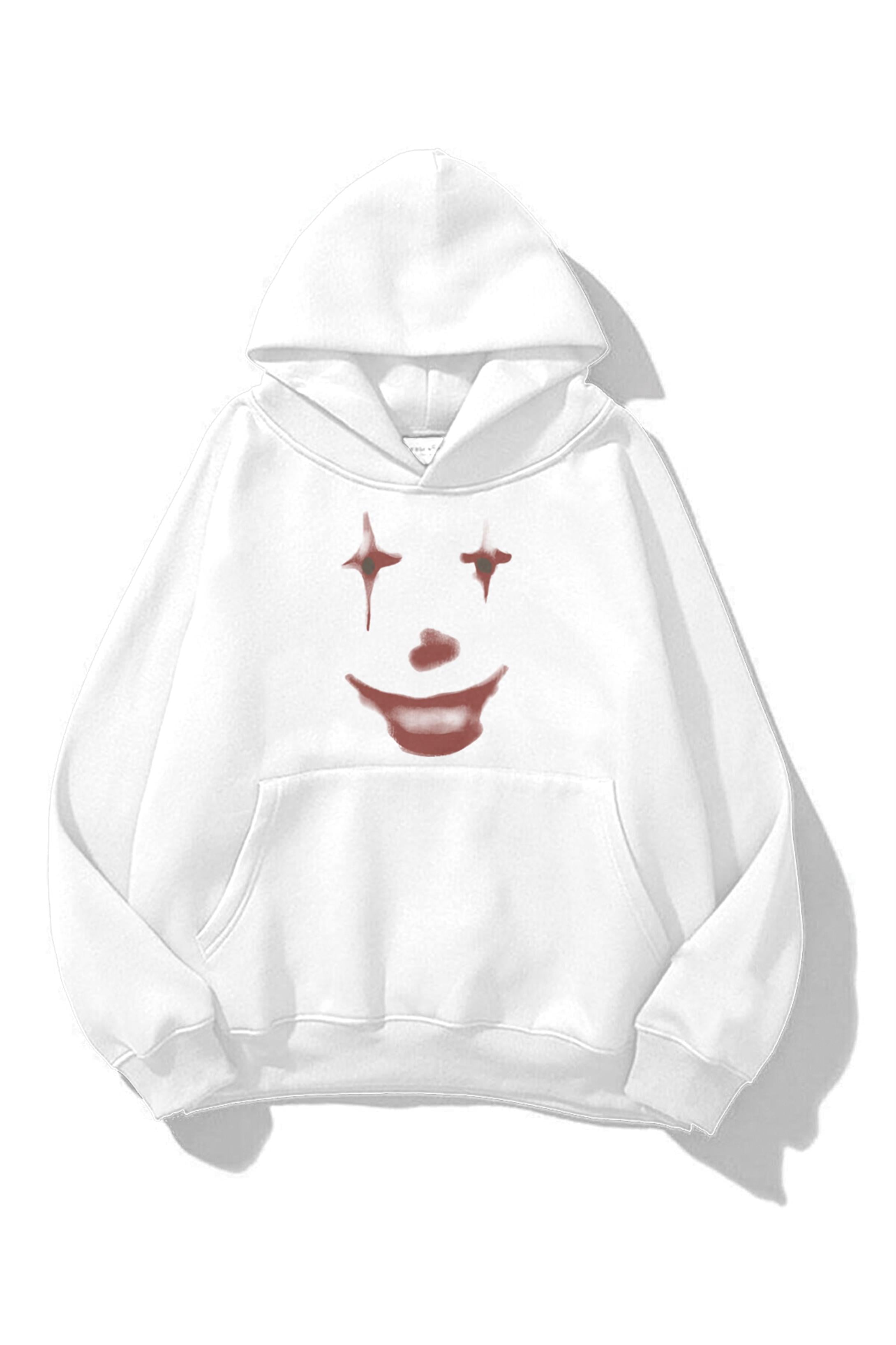 Trendiz Unisex Fun Clown Sweatshirt Beyaz