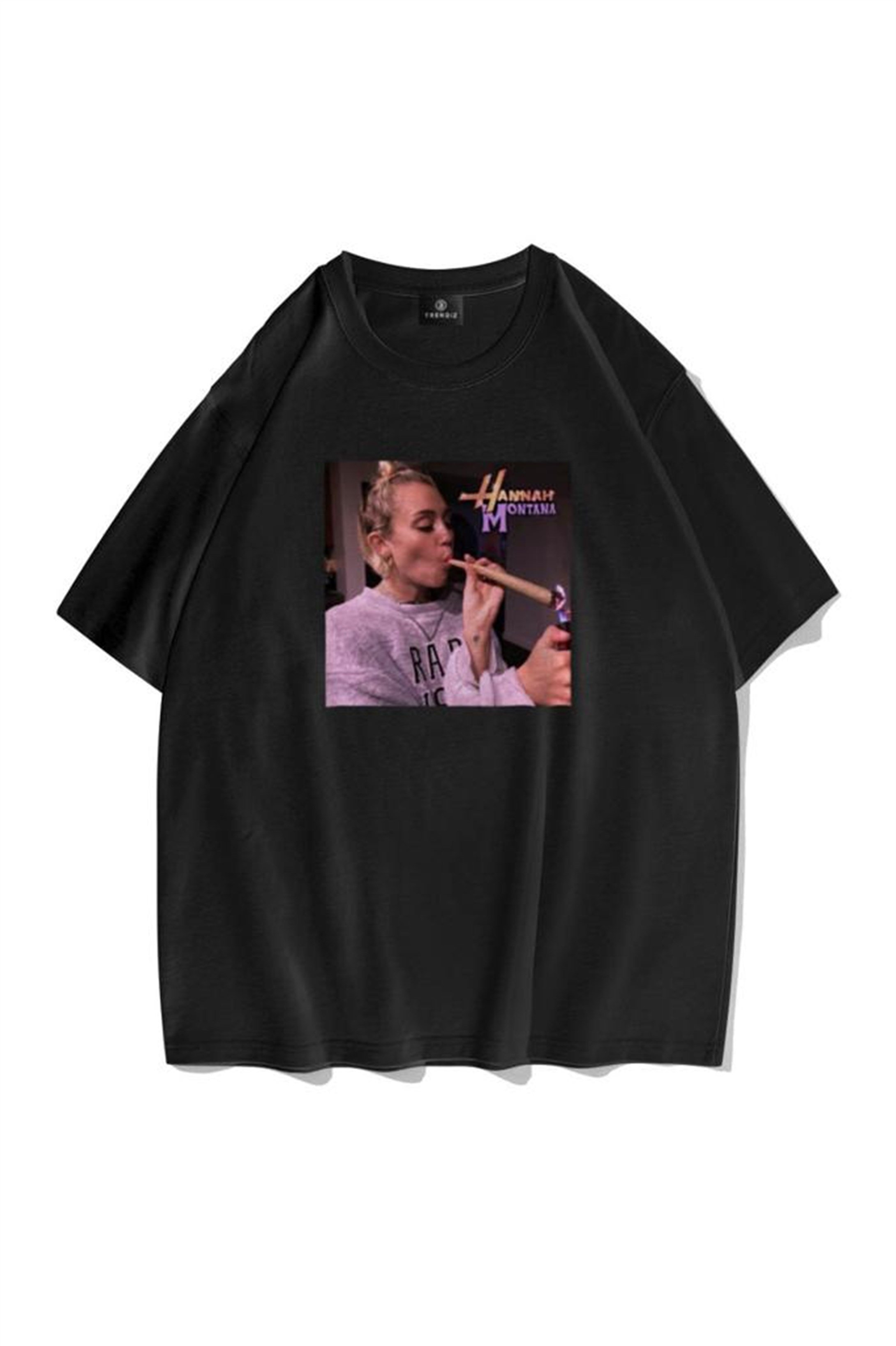 Trendiz Unisex Hannah Montana Siyah Tshirt