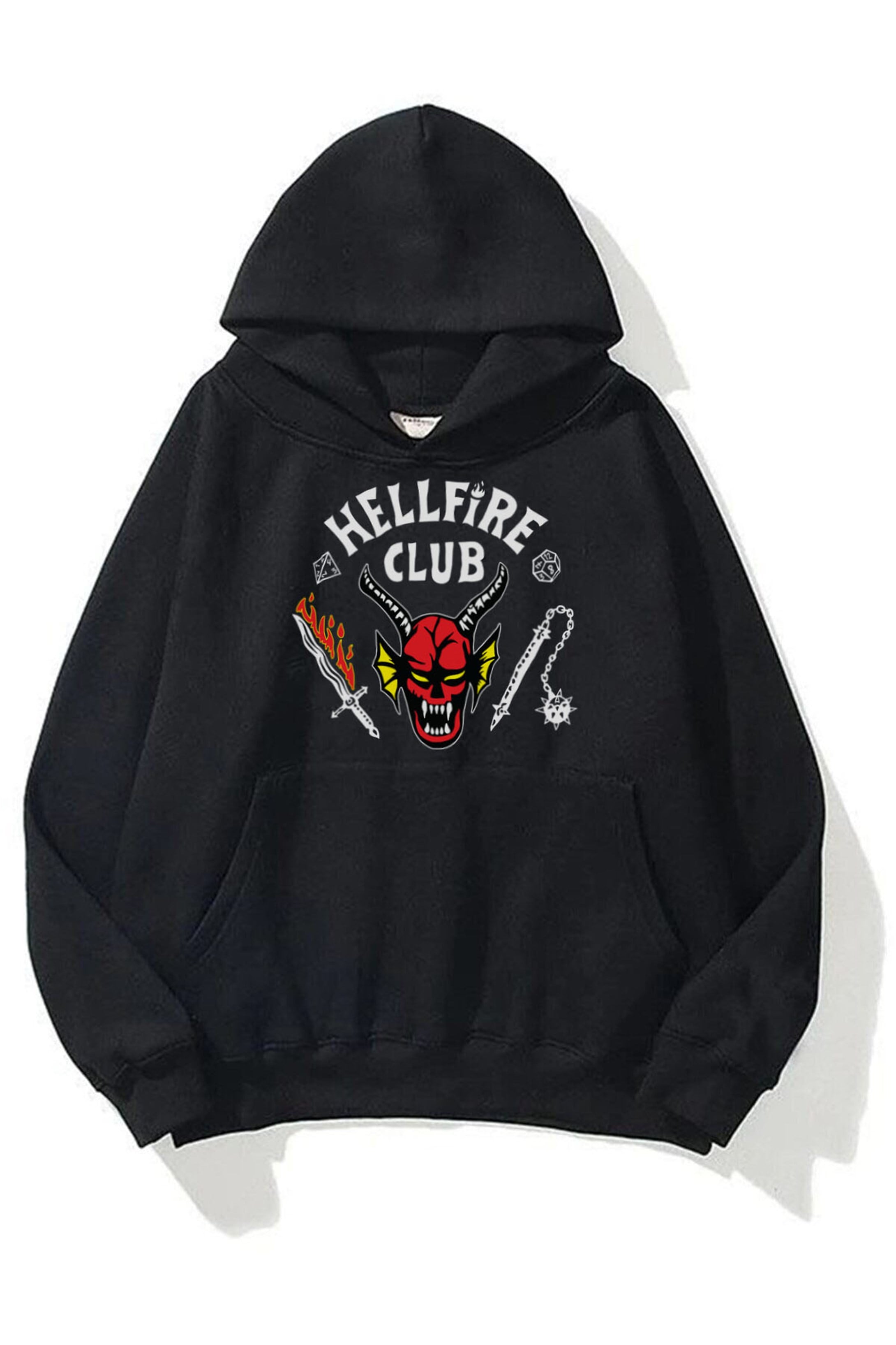 Trendiz Unisex Hell Fire Club Sweatshirt Siyah