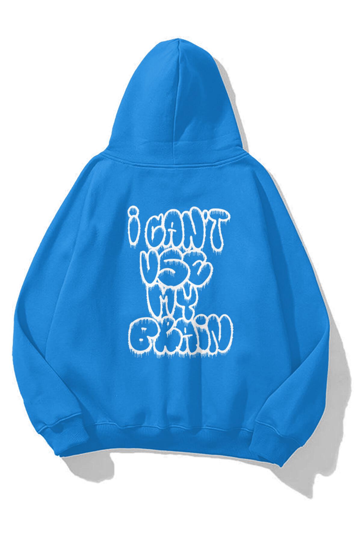 Trendiz Unisex I Can't Use My Brain Sweatshirt Soft Mavi