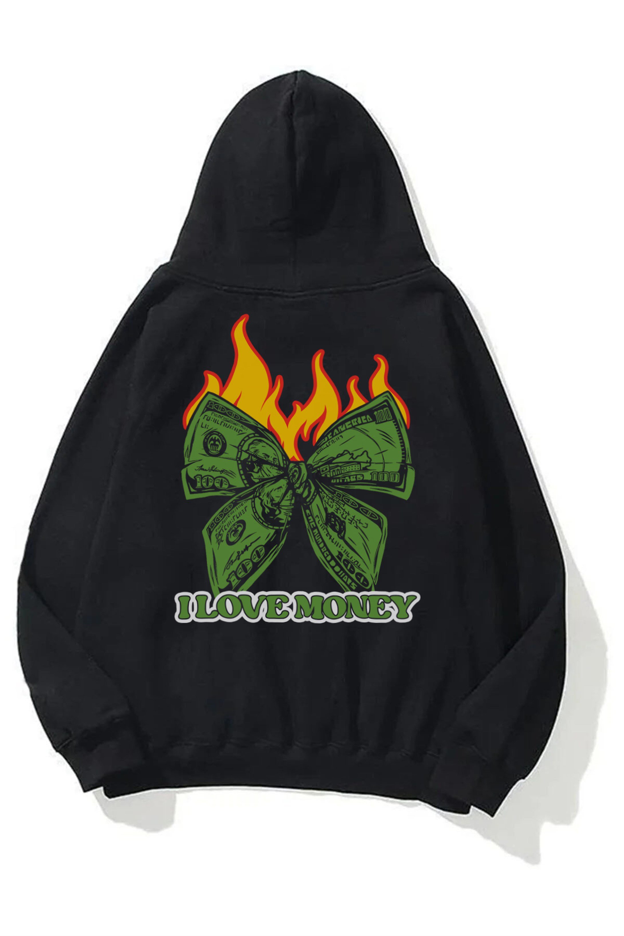 Trendiz Unisex I Love Money Sweatshirt Siyah