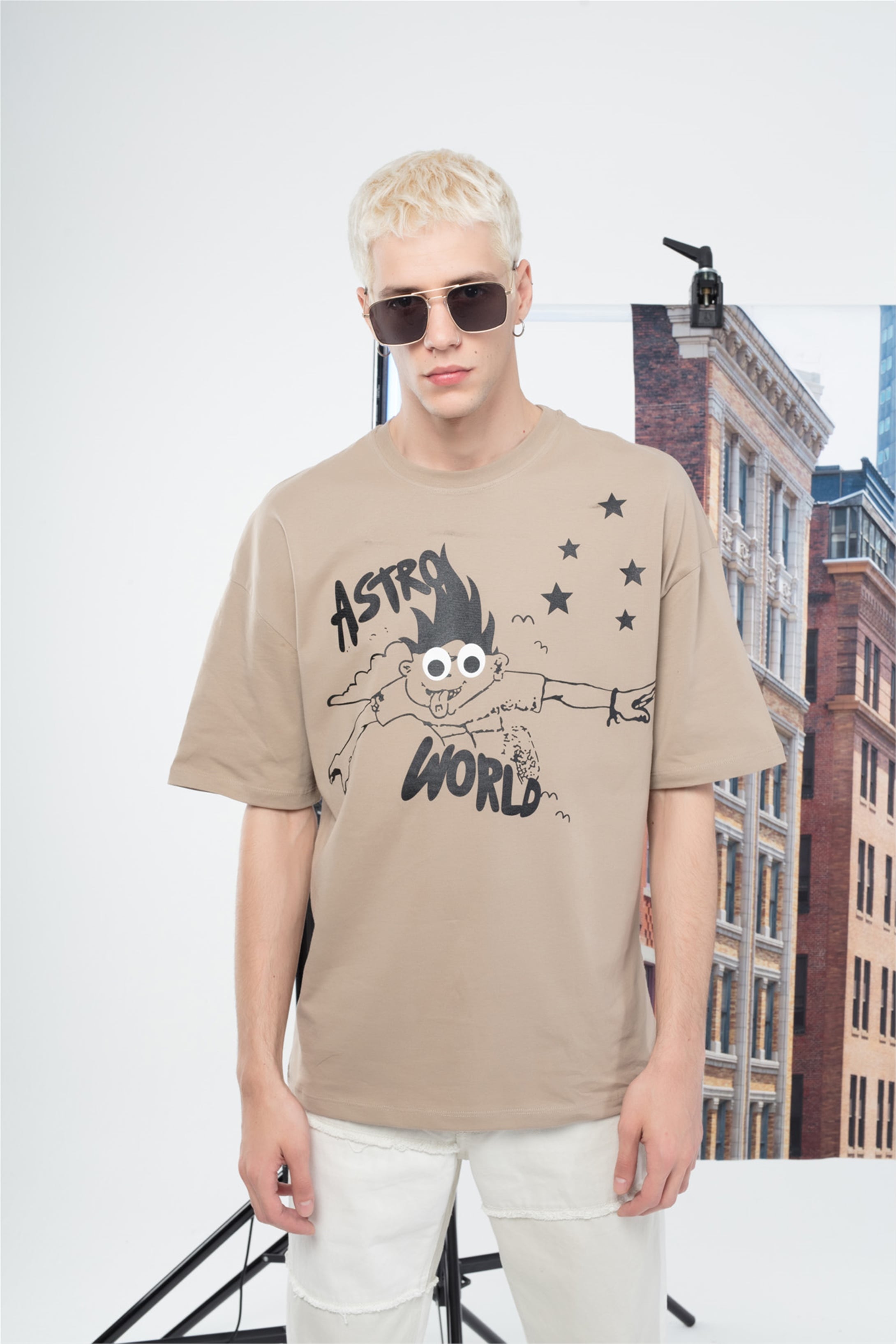 Trendiz Unisex Icanfly Tshirt Bej