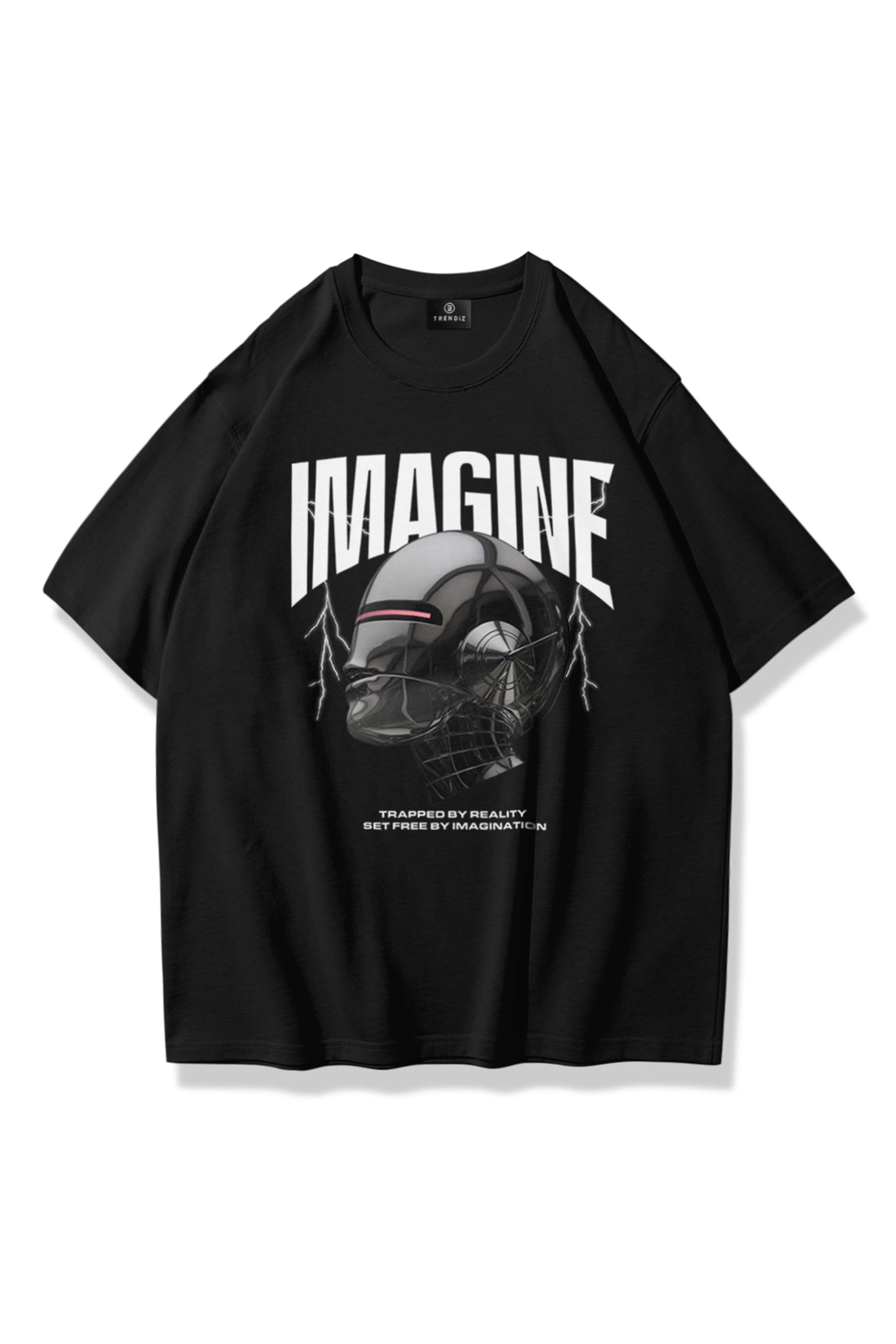 Trendiz Unisex İmagine Tshirt Siyah