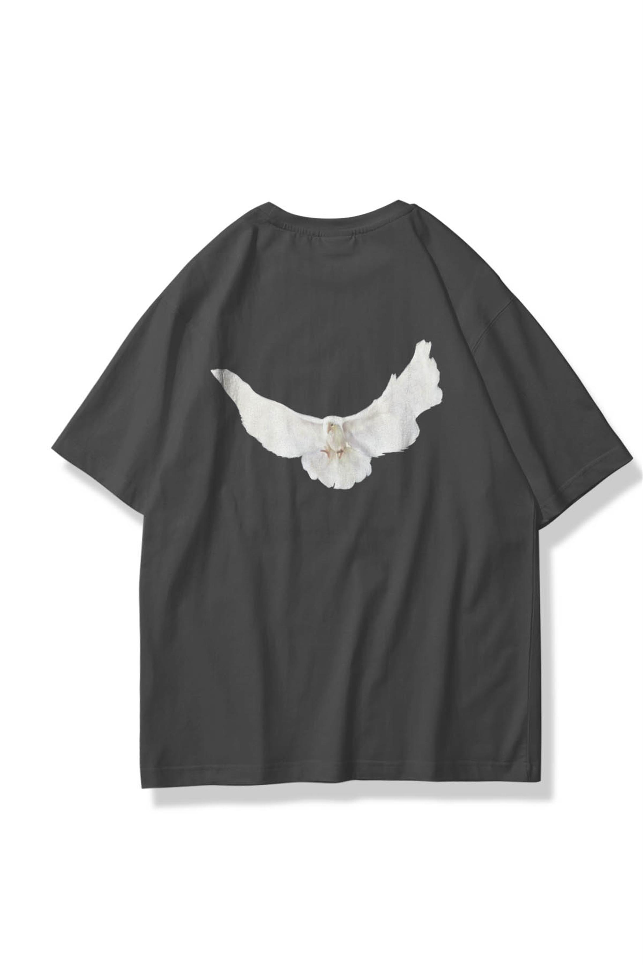Trendiz Unisex Kanye Pigeon Tshirt Antrasit