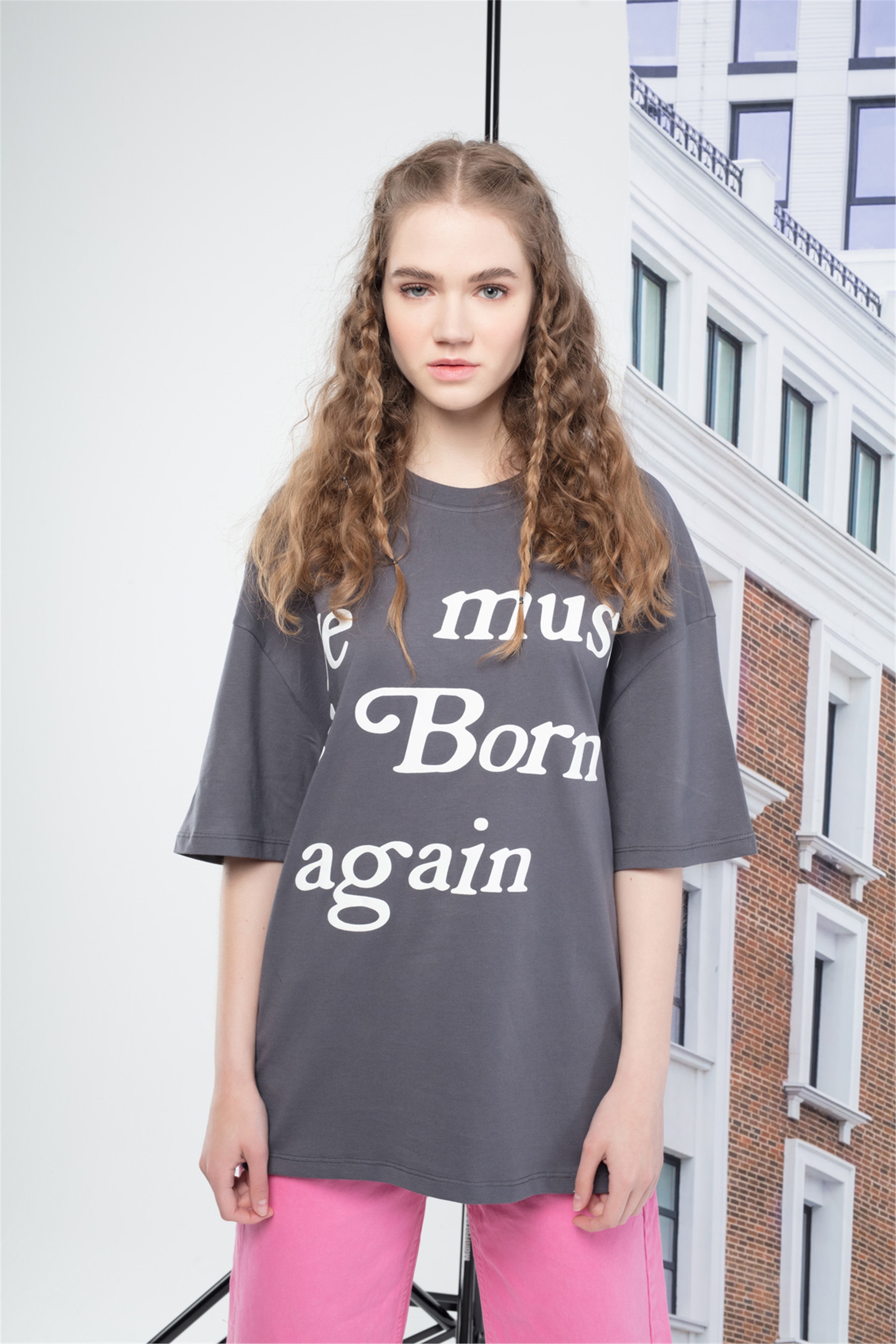 Trendiz Unisex Mustbeburn Tshirt Antrasit