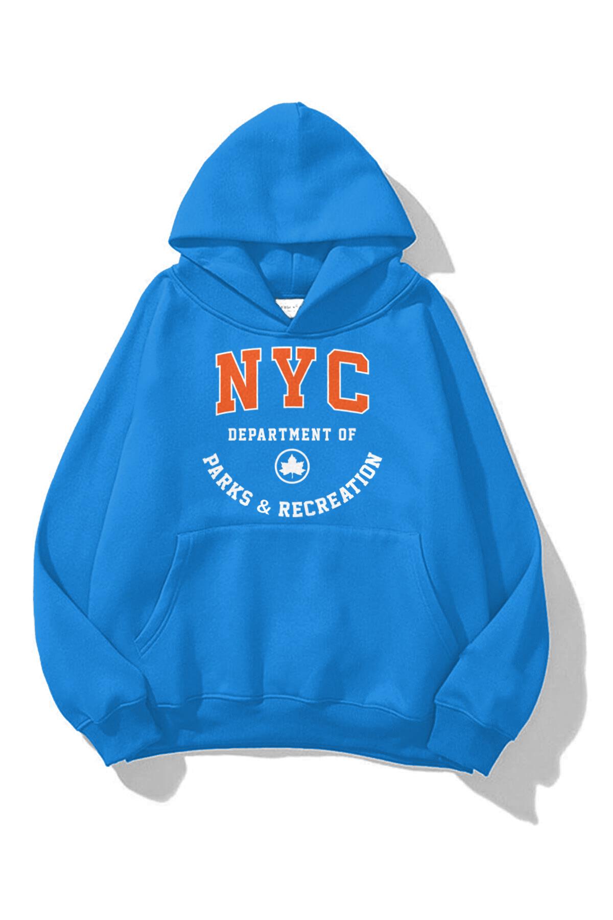 Trendiz Unisex NYC Department Sweatshirt Soft Mavi