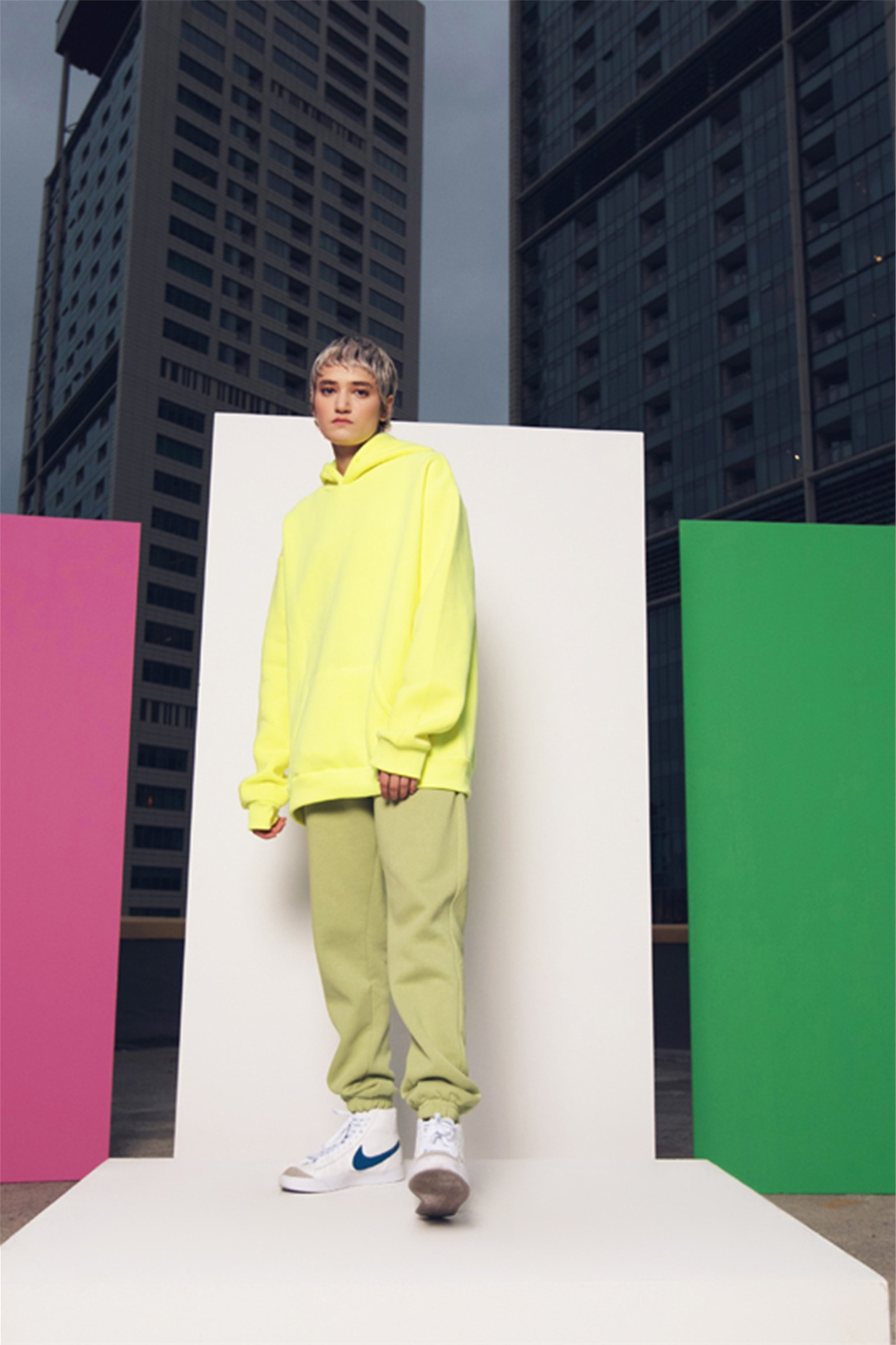 Trendiz Unisex Oversize Basic Sweatshirt Neon Sarı
