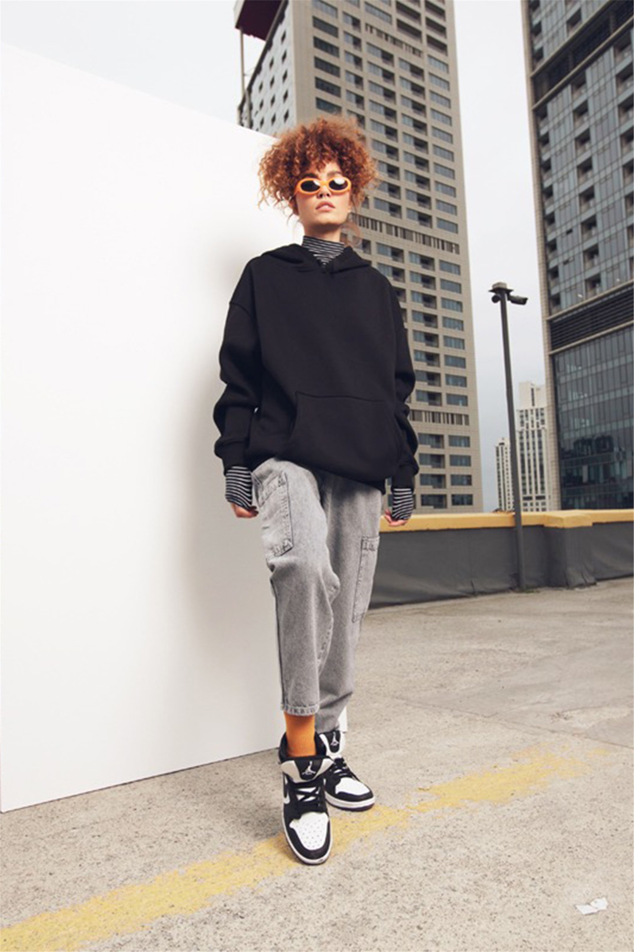 Trendiz Unisex Oversize Basic Sweatshirt Siyah
