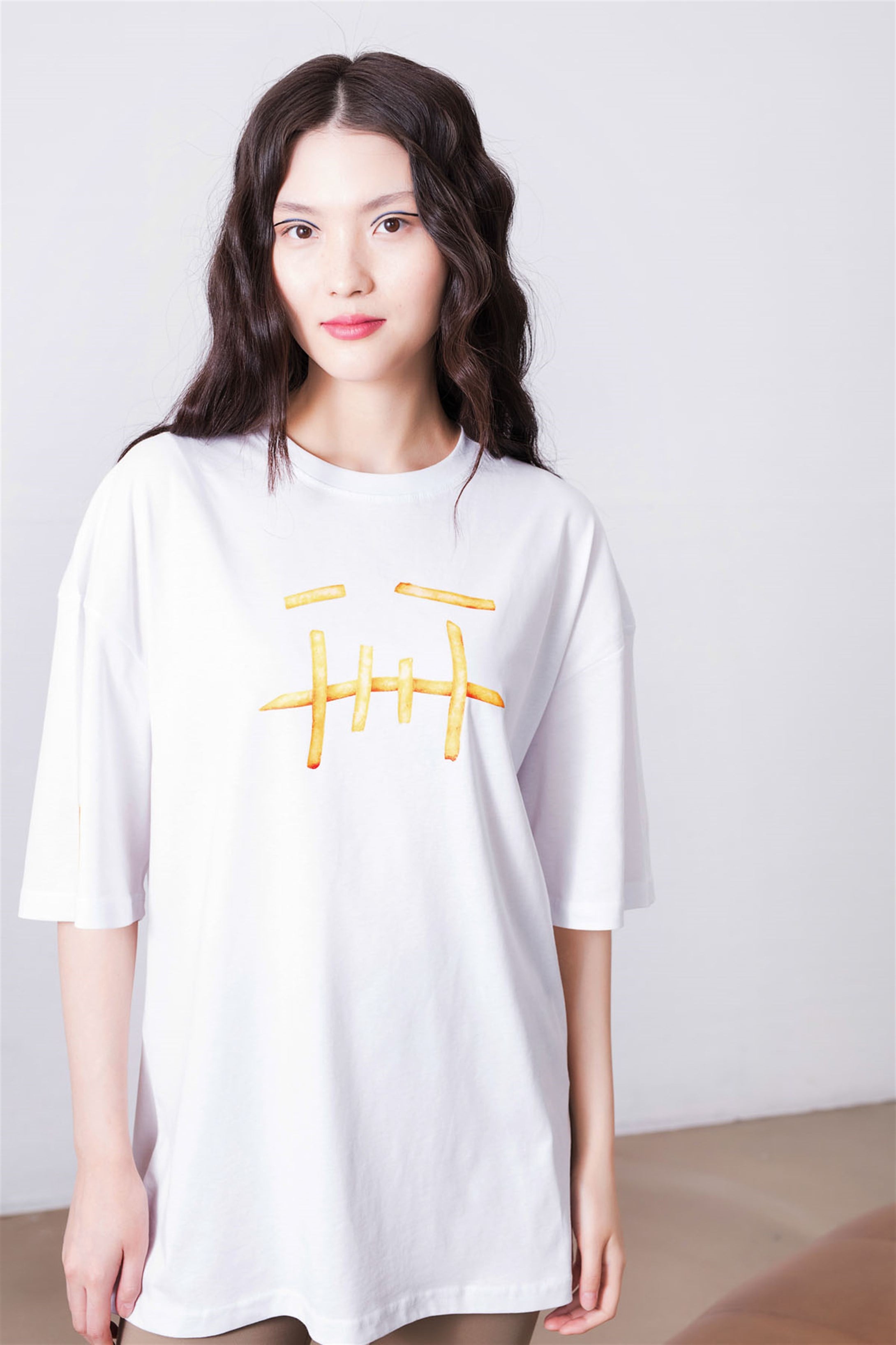 Trendiz Unisex Patates Cactus Jack Beyaz Tshirt