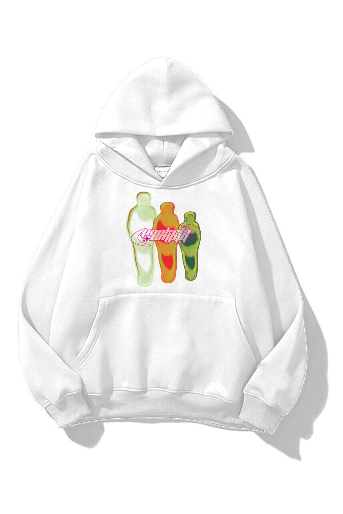 Trendiz Unisex Pockets Empty Sweatshirt Beyaz