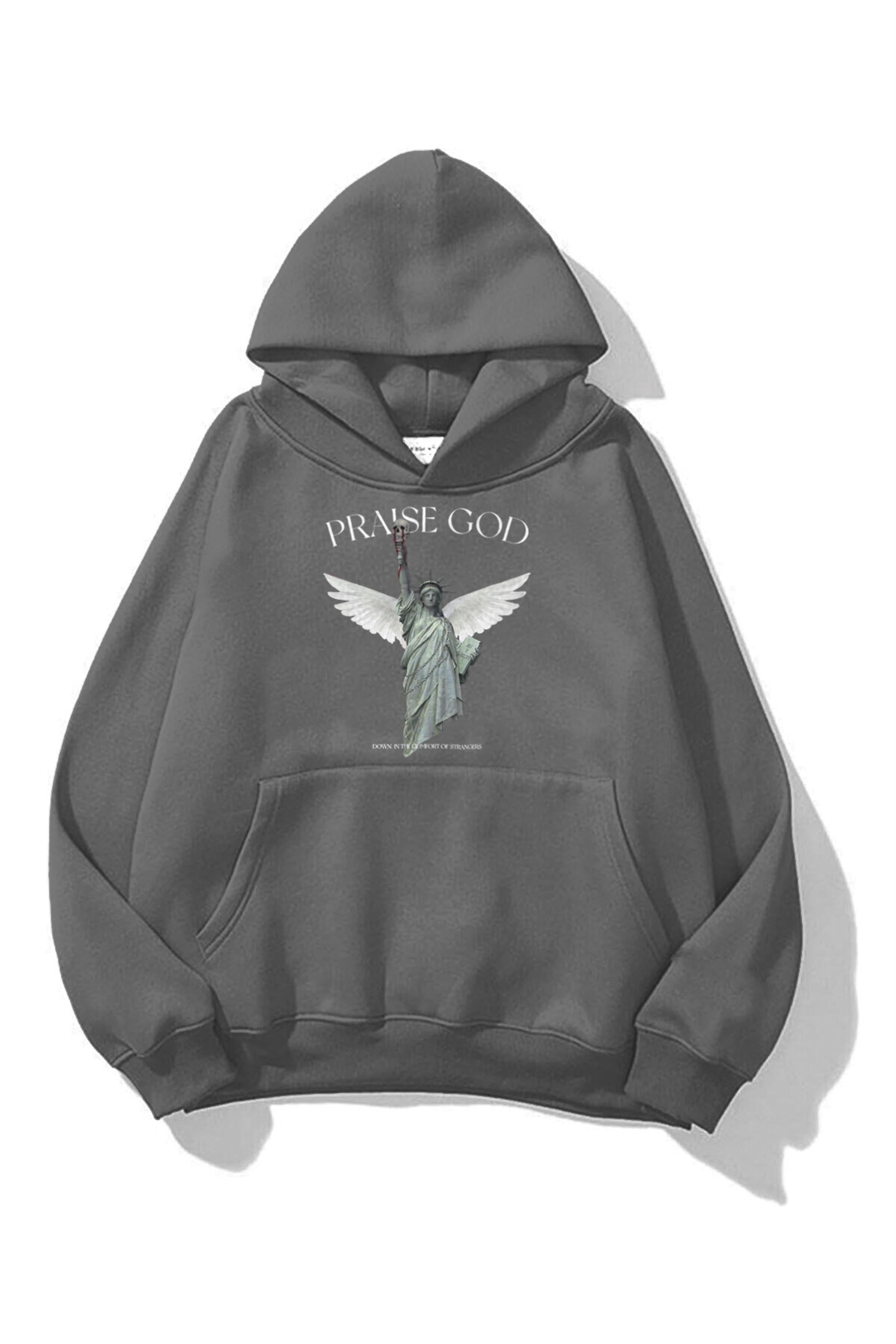 Trendiz Unisex Praise God Sweatshirt Antrasit