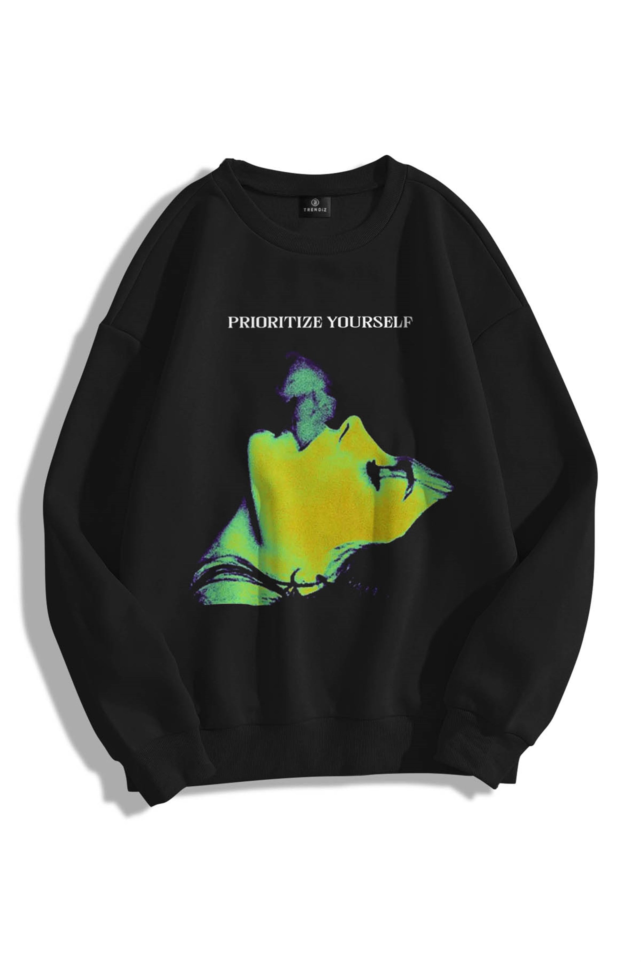 Trendiz Unisex Prioritize Yourself Bisiklet Yaka Sweatshirt