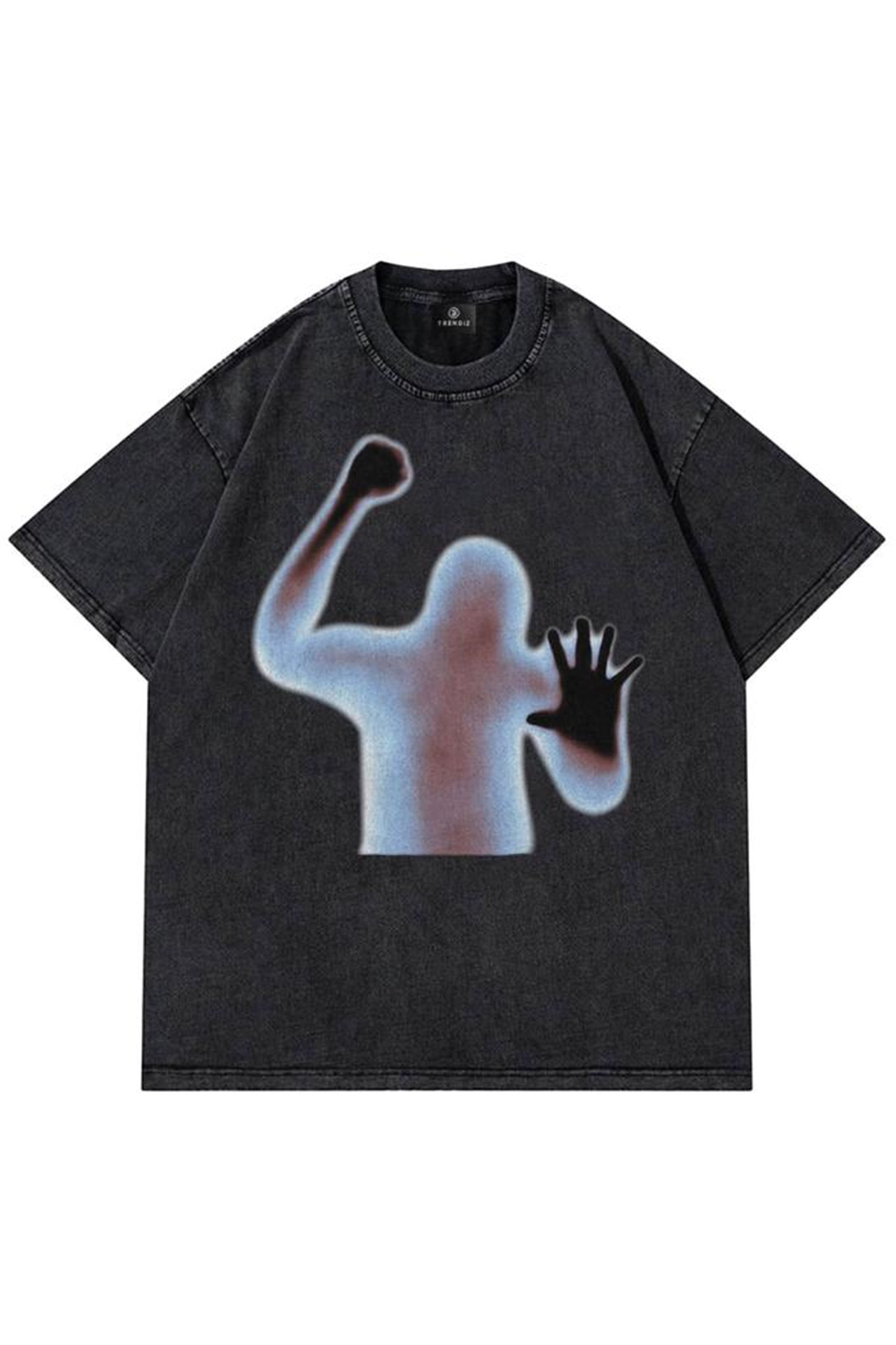 Trendiz Unisex Psycho Yıkamalı Antrasit Tshirt