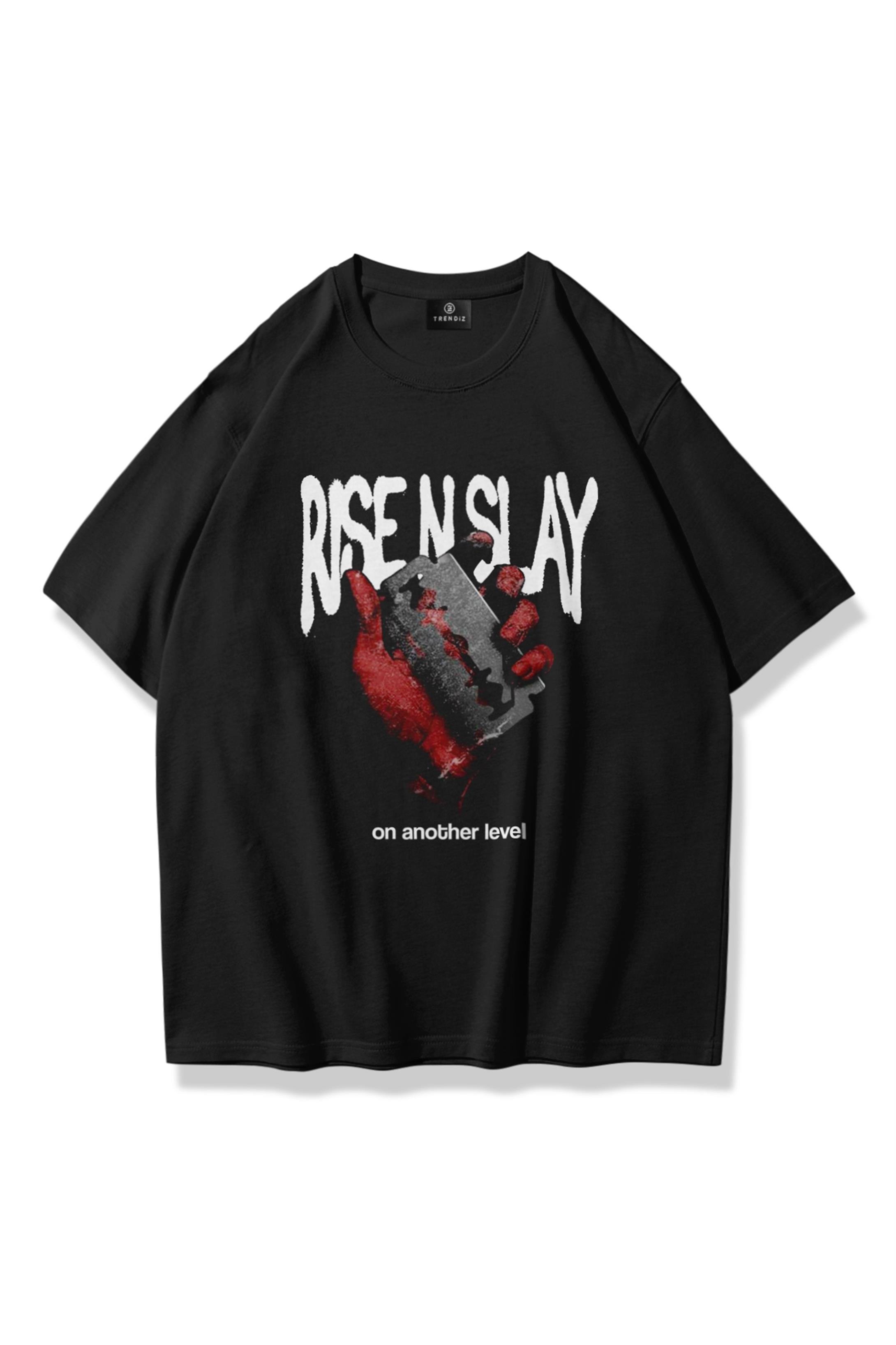 Trendiz Unisex Rise n Slay Tshirt Siyah