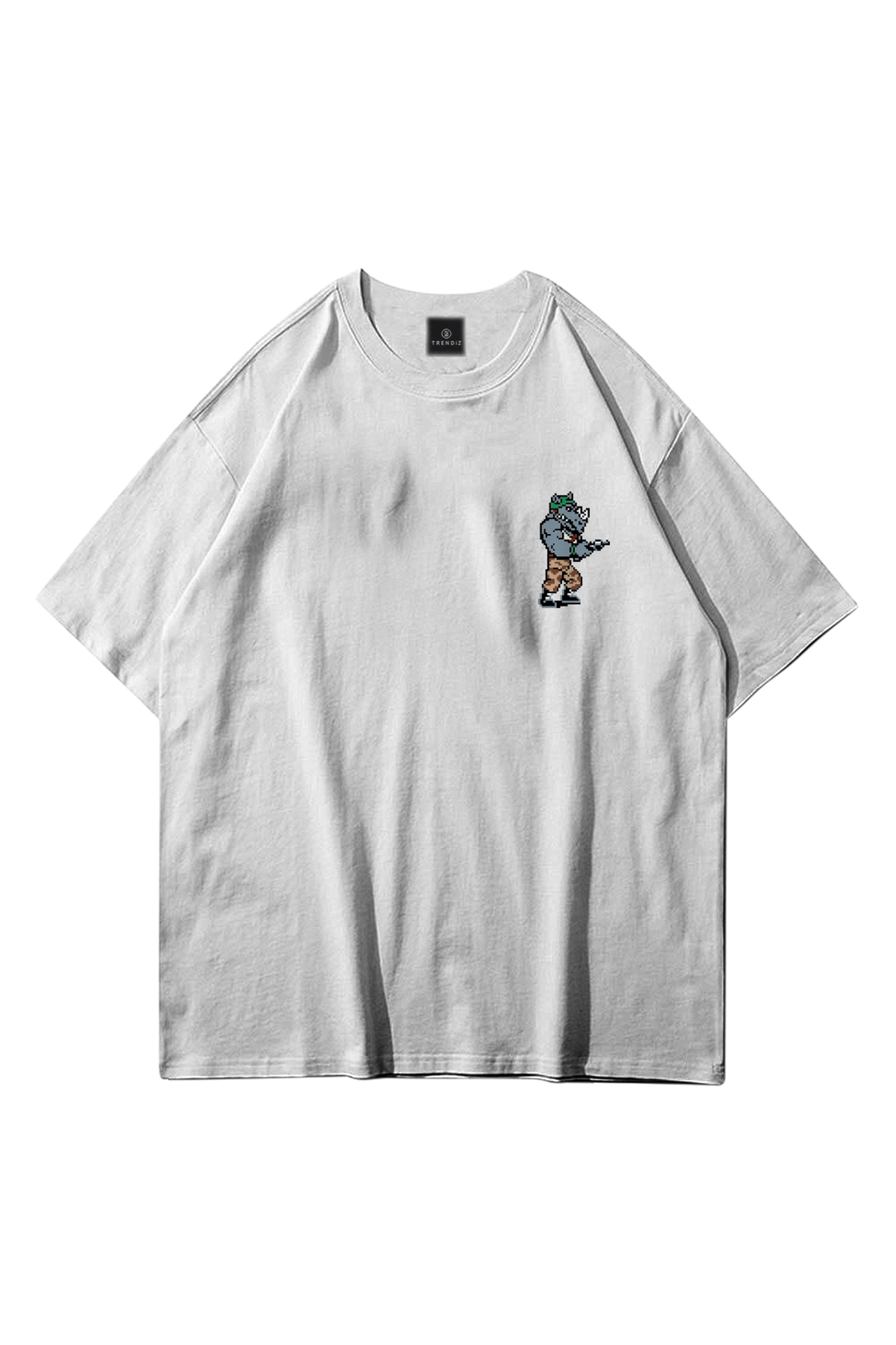 Trendiz Unisex Rocksteady Ninja Turtles Beyaz Tshirt