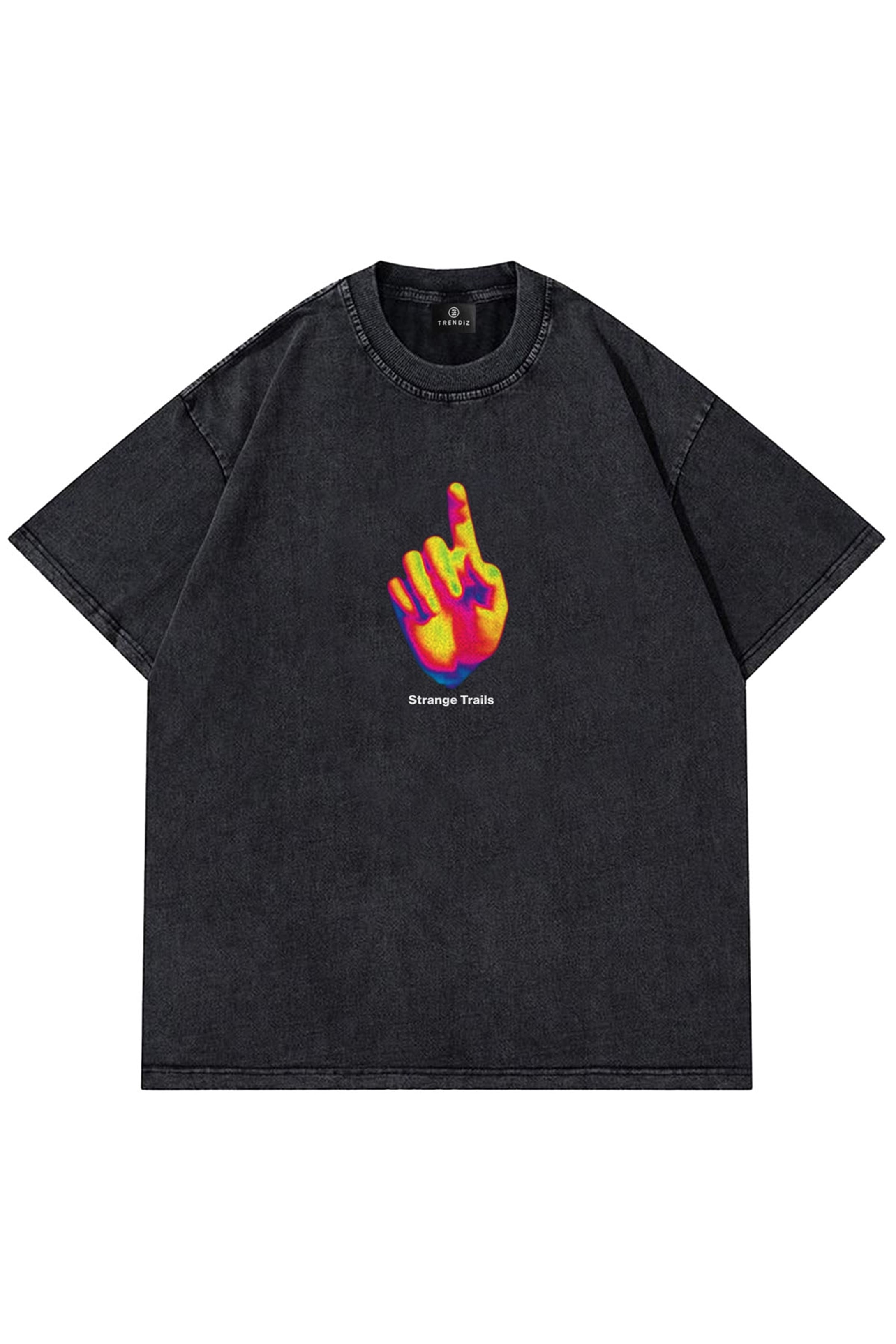 Trendiz Unisex Strange Trails Yıkamalı Antasit Tshirt