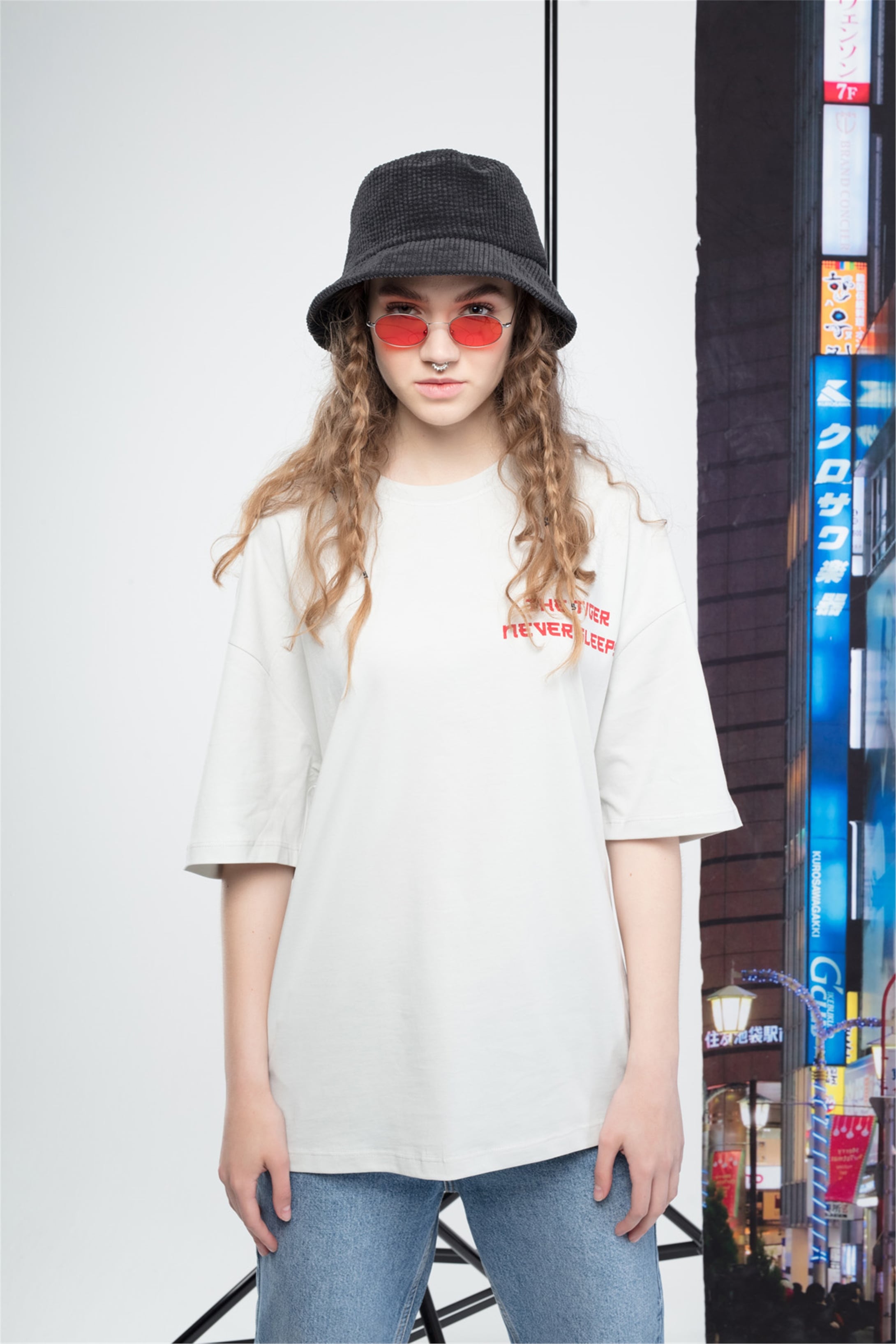 Trendiz Unisex Tiger Tshirt Beyaz