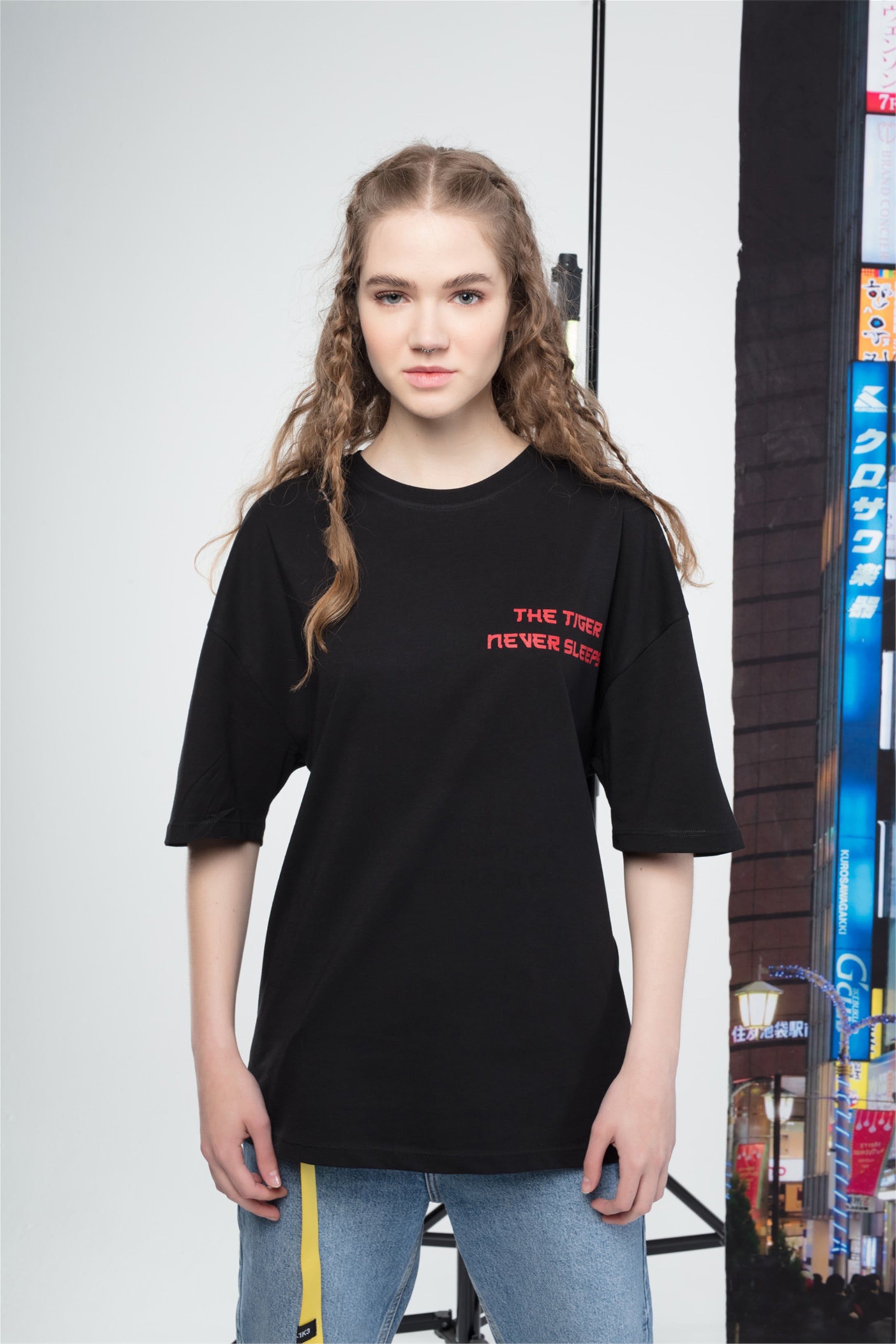 Trendiz Unisex Tiger Tshirt Siyah