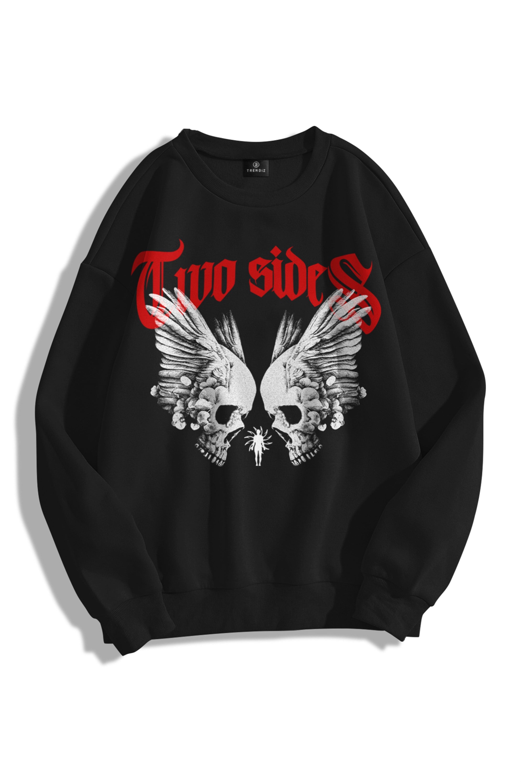 Trendiz Unisex Two Sides Bisiklet Yaka Sweatshirt