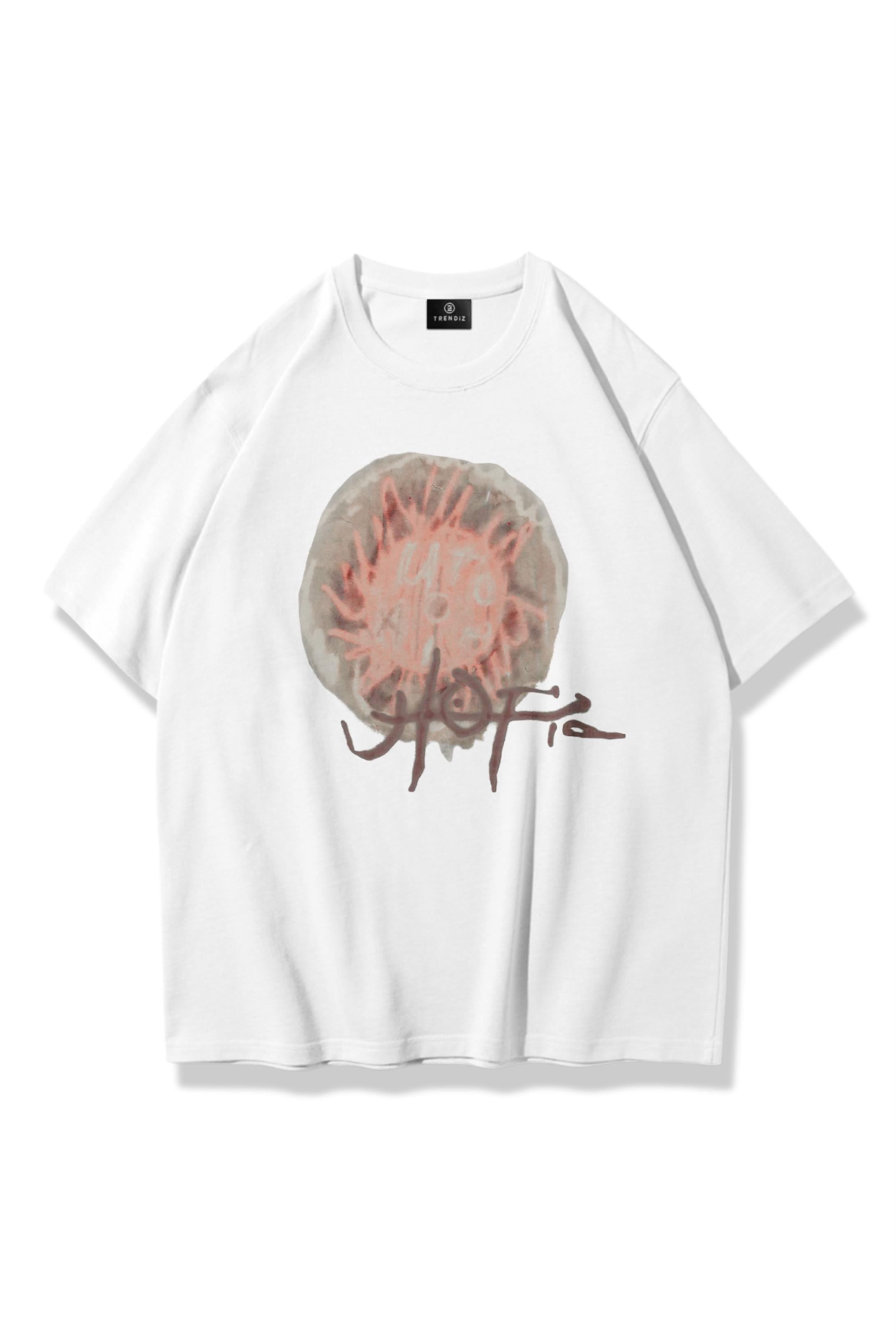 Trendiz Unisex Utopia 4th Album Travis Scott Tshirt Beyaz