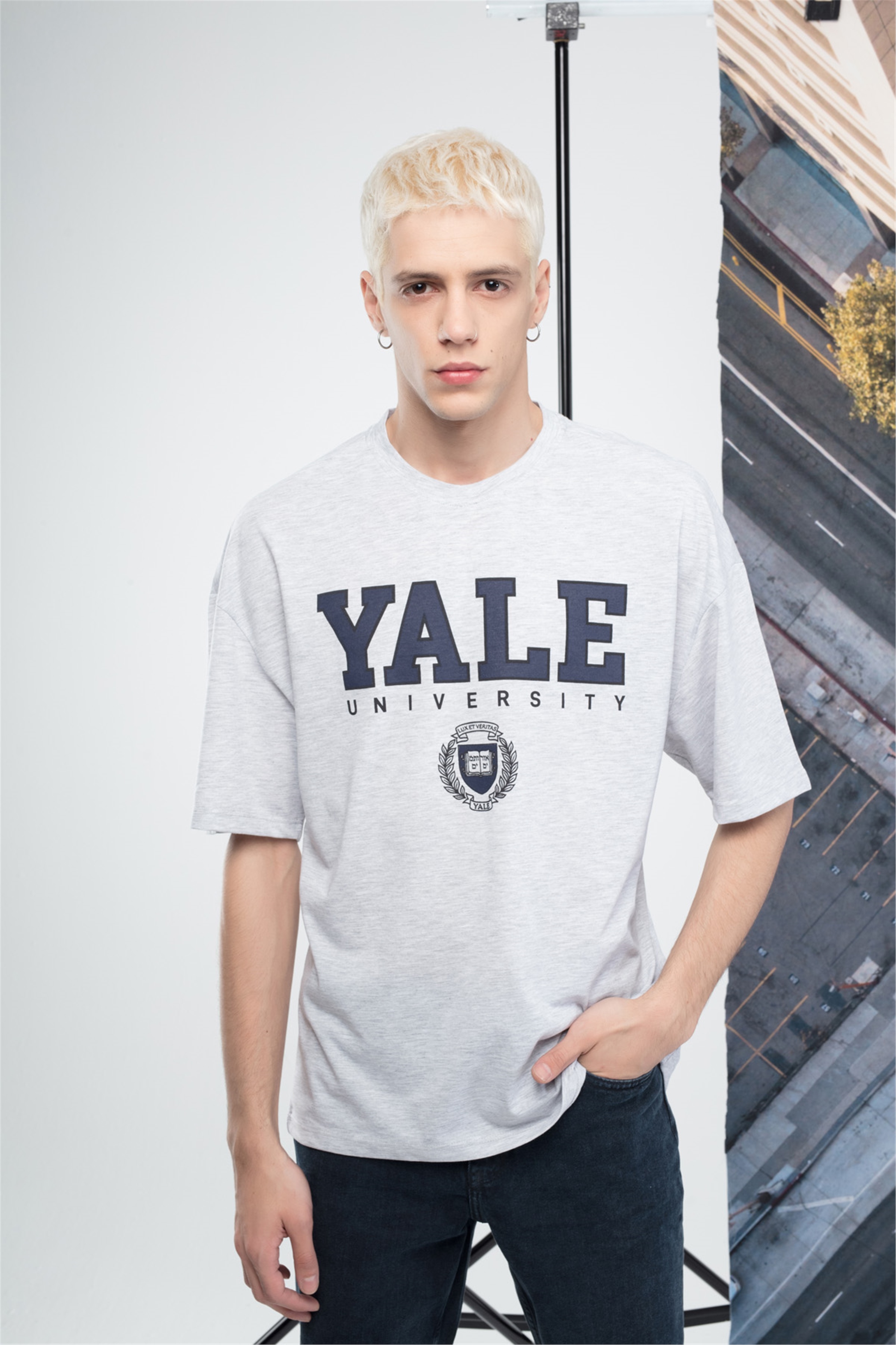 Trendiz Unisex Yale Tshirt Beyaz