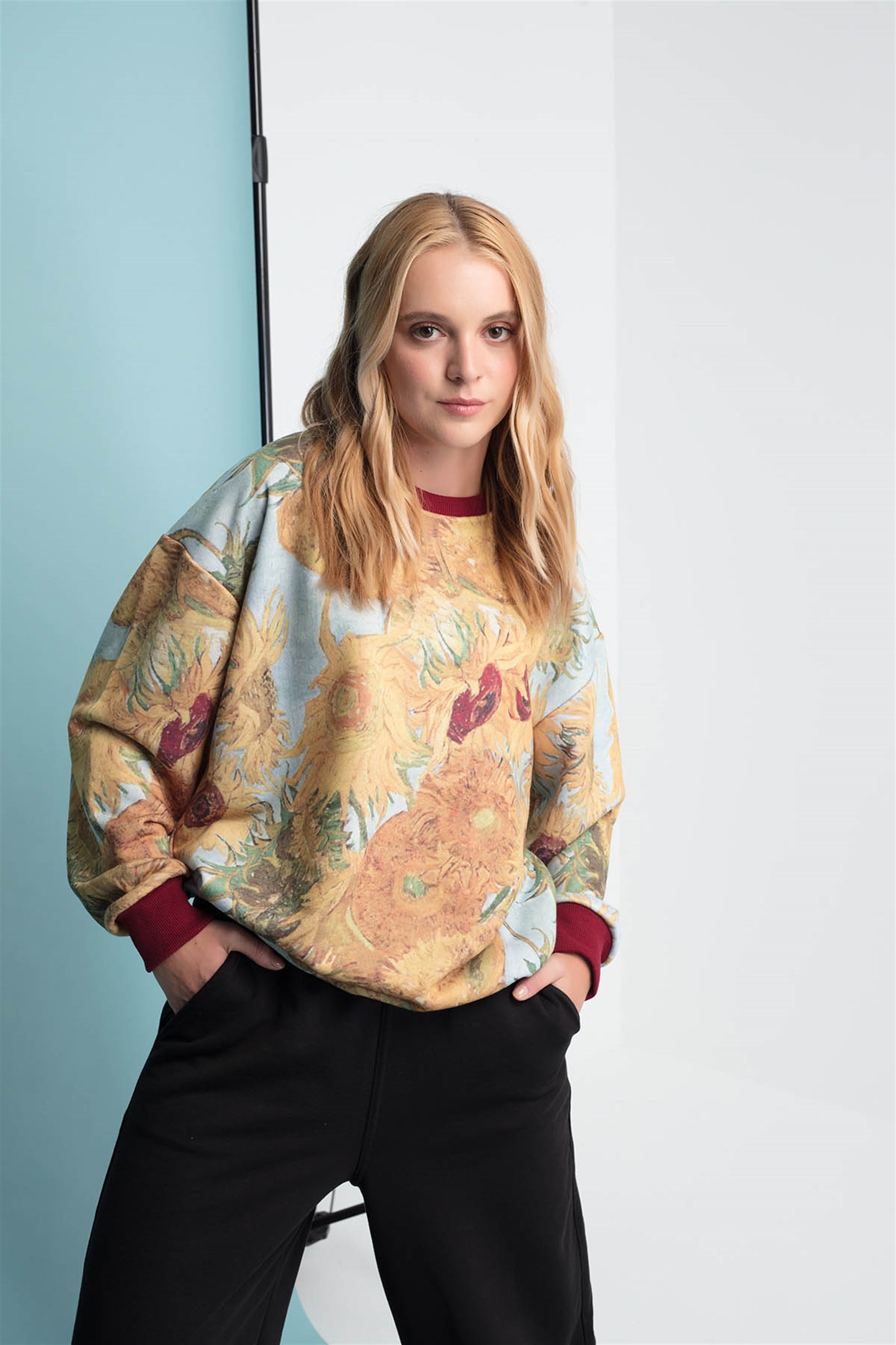 Trendiz Vincent Unisex Yuvarlak Yaka Sweatshirt Bordo 131105
