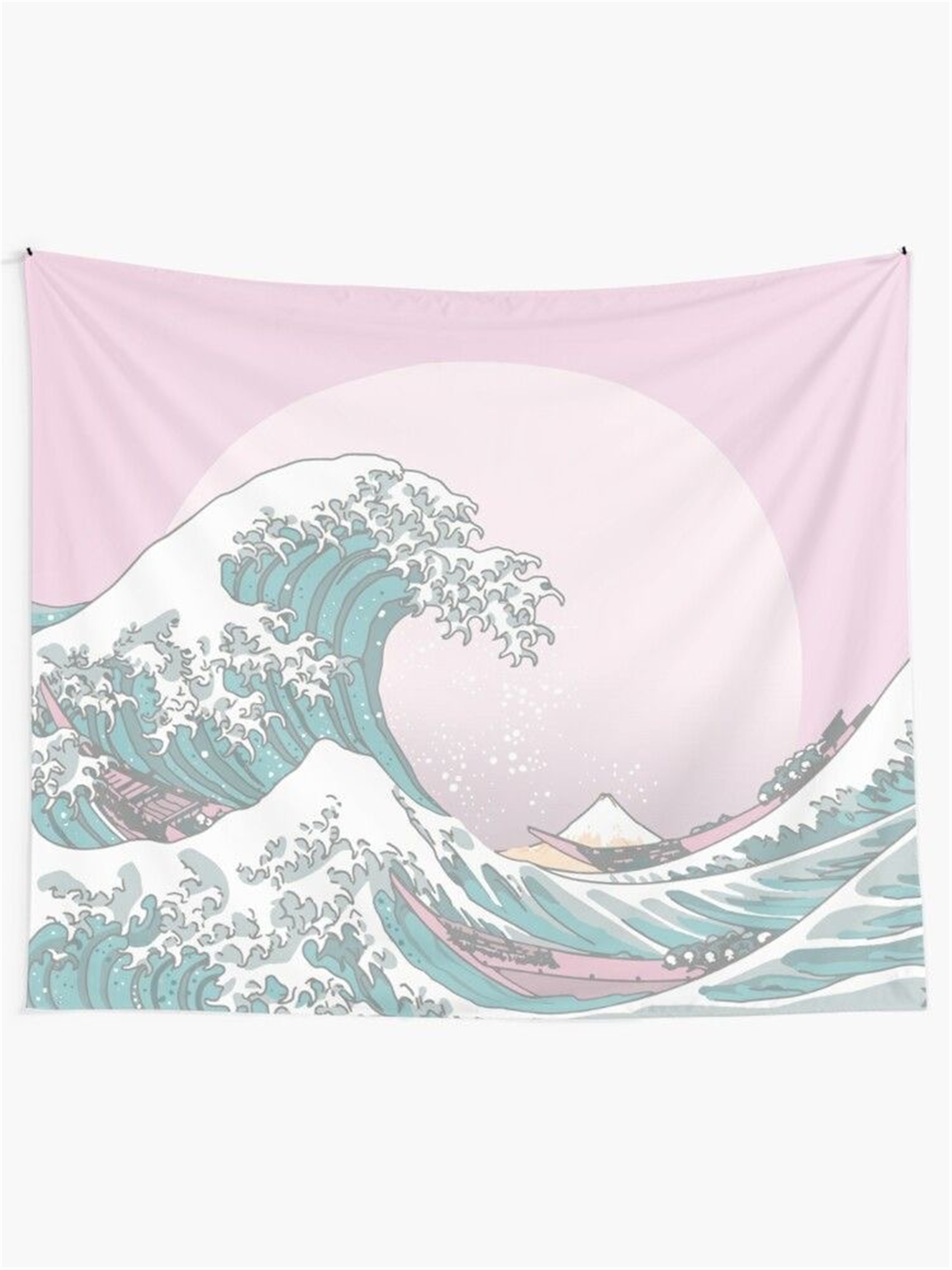 Trendiz Waves Pembe Duvar Halısı