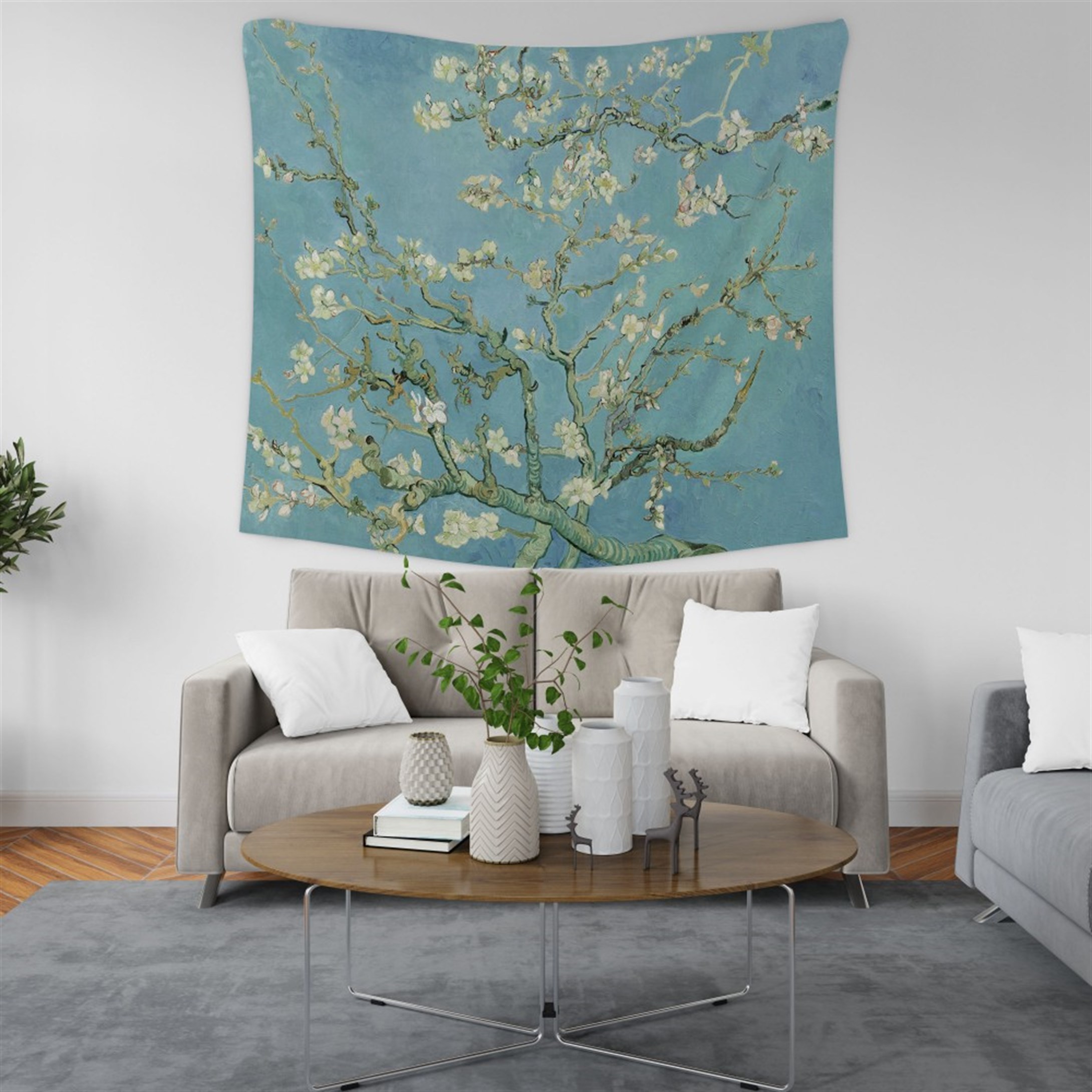 Trendiz Wincet Mavi Duvar Halısı 75x75 W10011