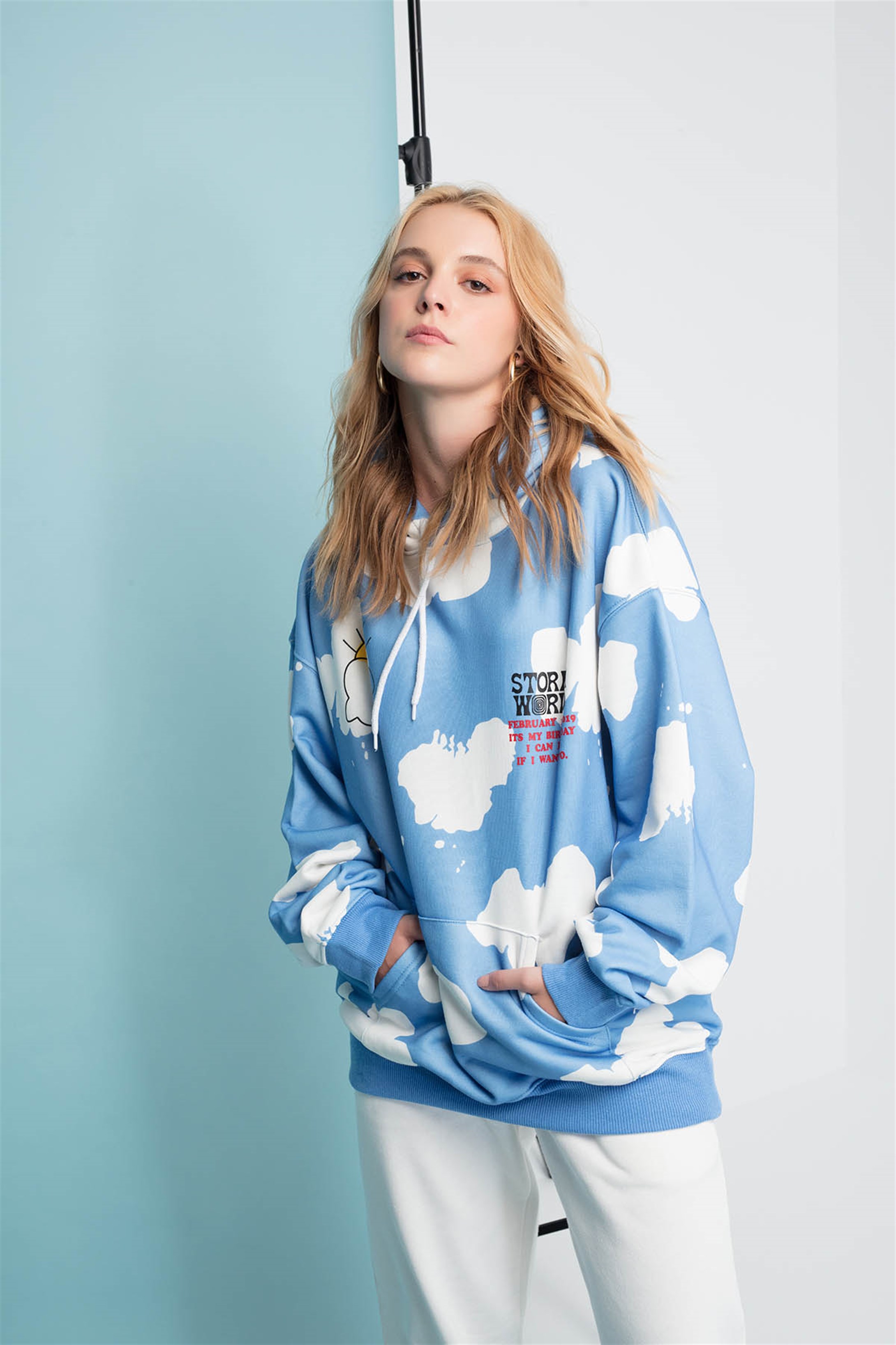 TrendizAstra World Hope Unisex Hoodie Mavi 111188