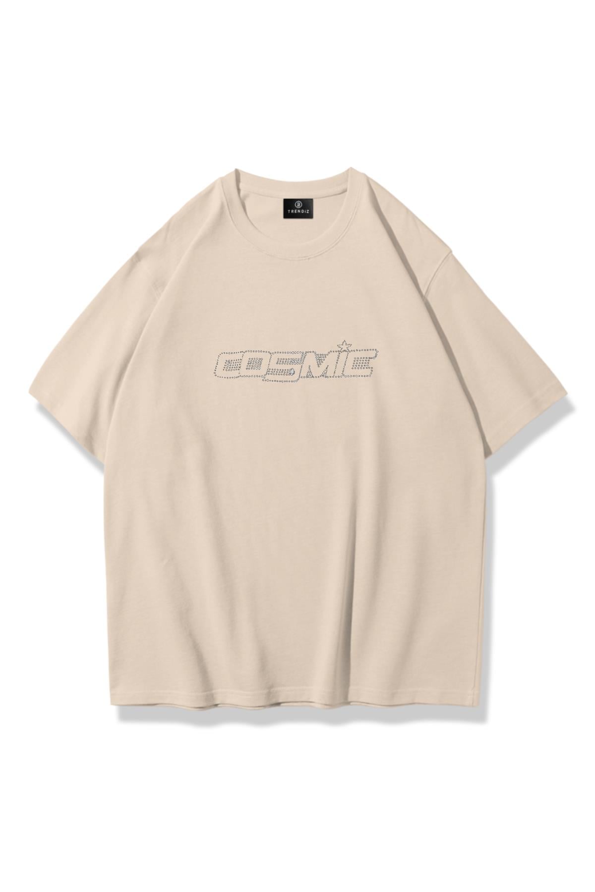 Unisex Cosmic Taş Baskılı Tshirt Taş