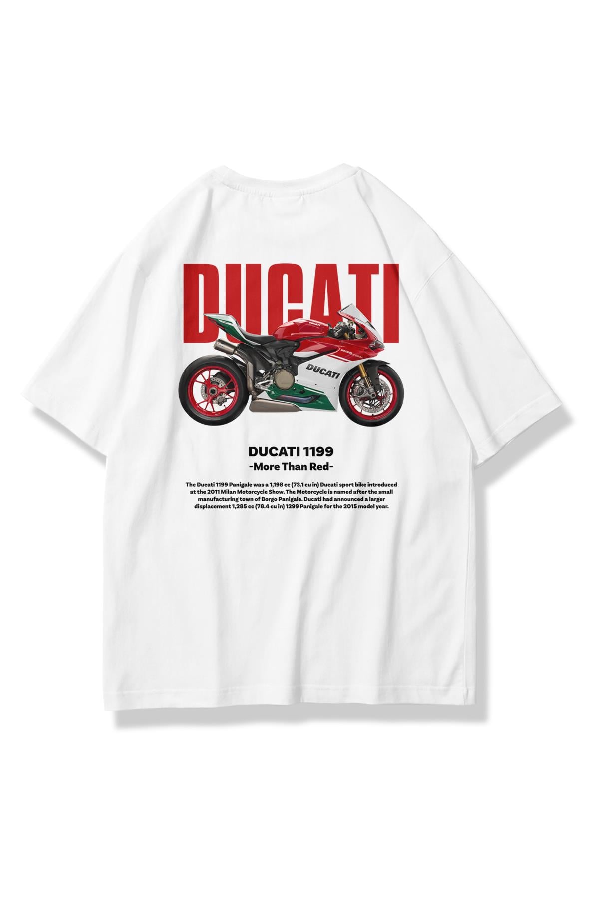 Unisex Ducati 1199 Tshirt Beyaz