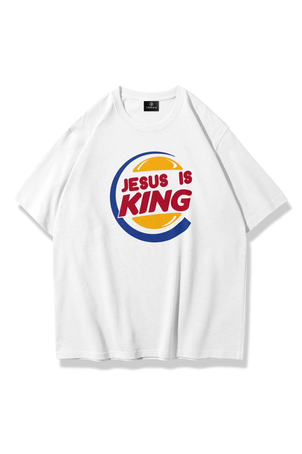 Unisex Jesus is King Tshirt Beyaz