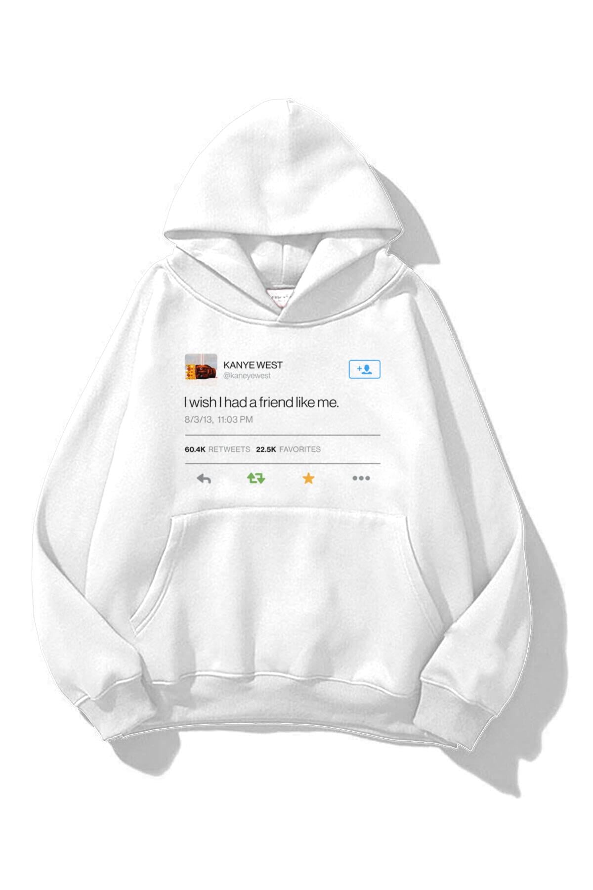 Unisex Kanye Tweet Sweatshirt Beyaz