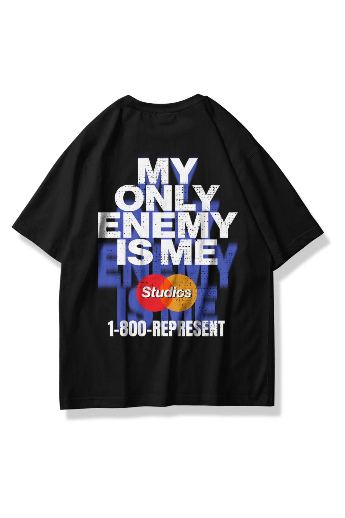 Unisex My Only Enemy is Me Tshirt Siyah