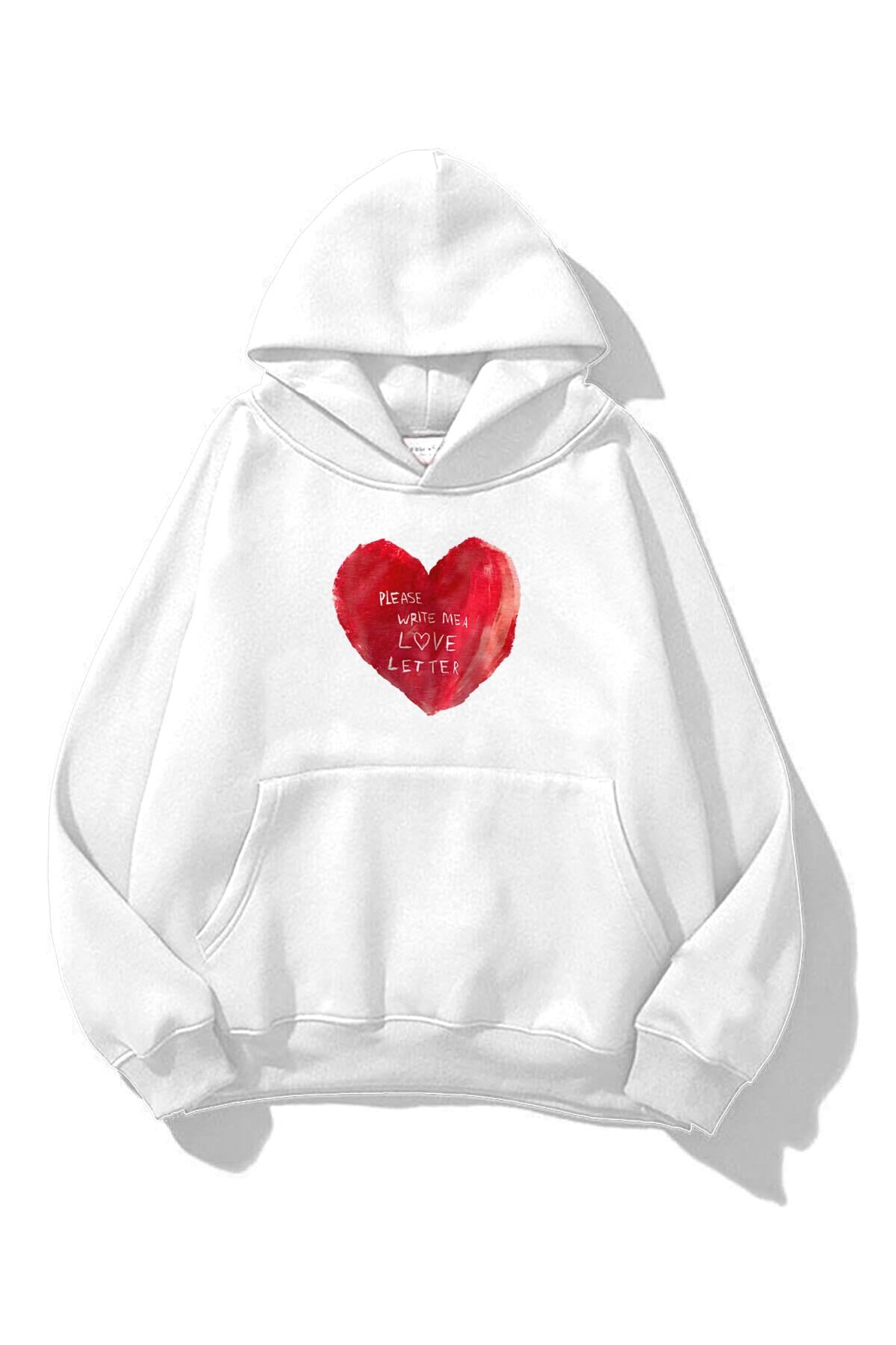 Unisex Please Write Me a Love Letter Sweatshirt Beyaz