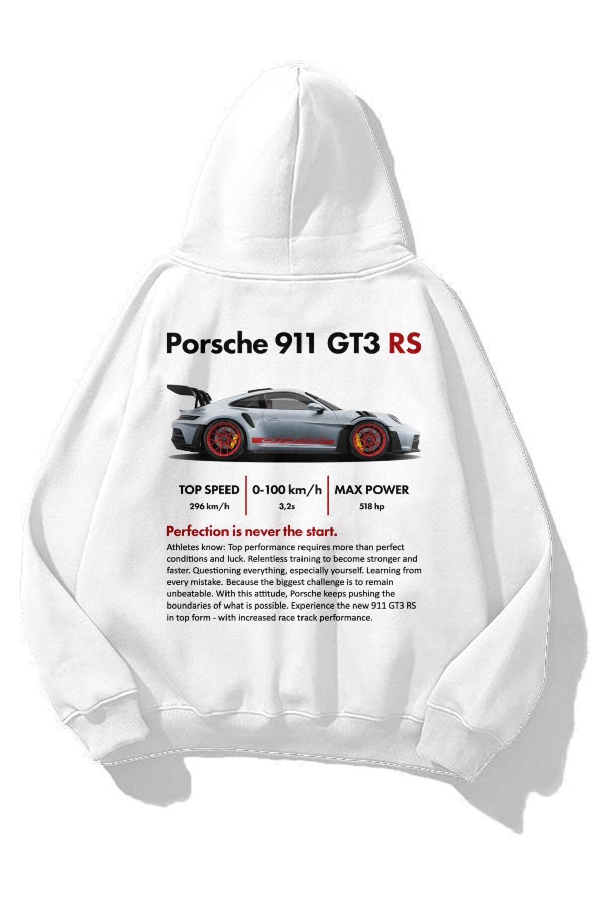 Unisex Porsche 911 GT3 RS Sweatshirt Beyaz