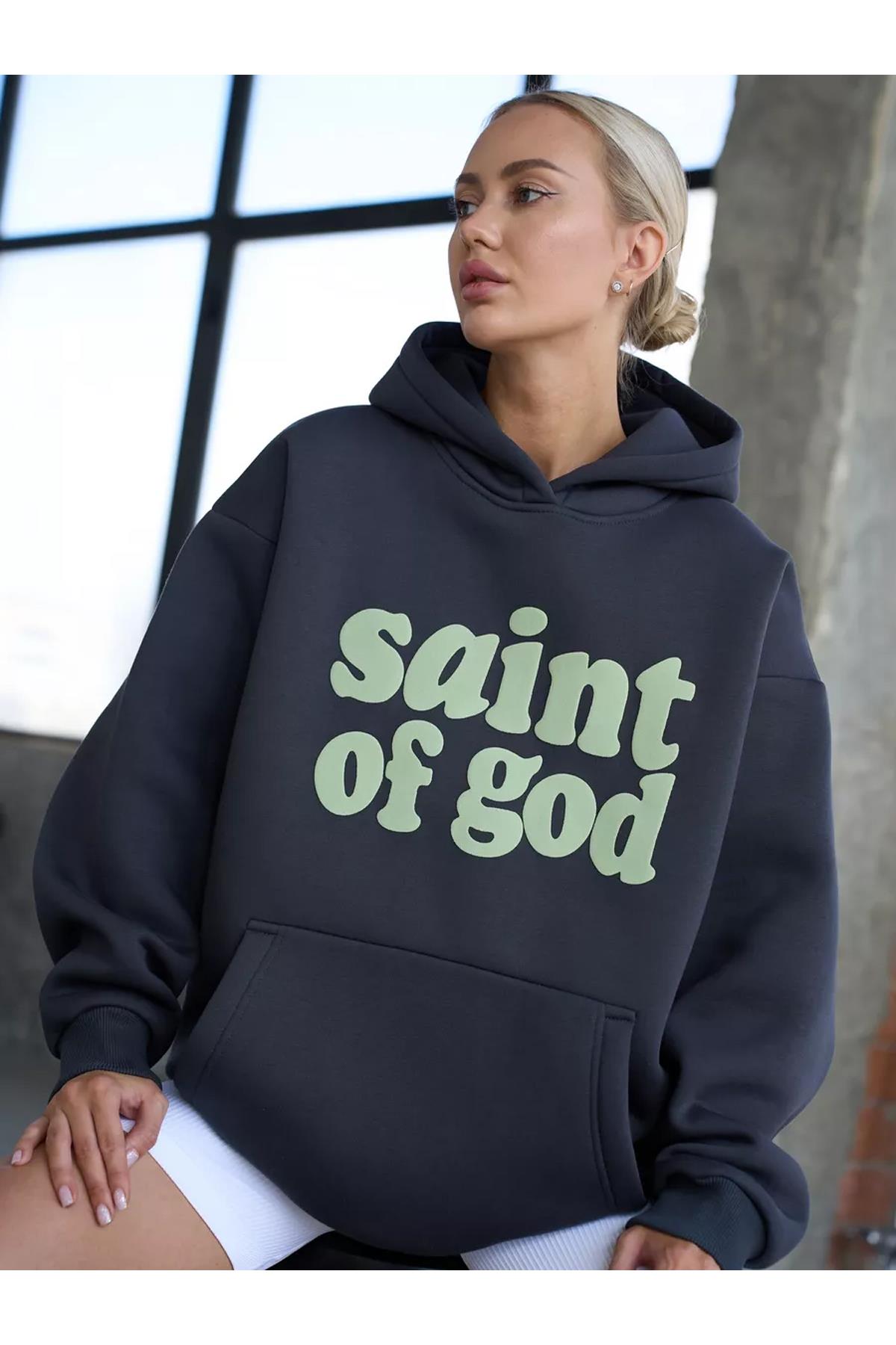 Unisex Saint of God Sweatshirt Antrasit
