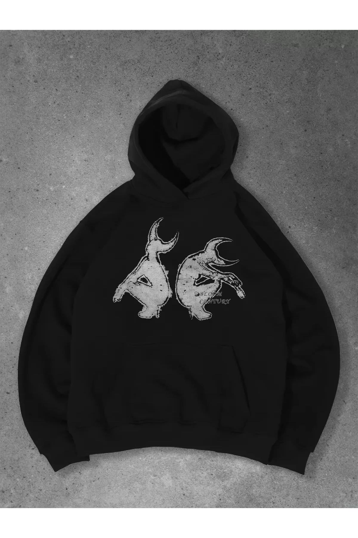 Unisex Satans Sweatshirt Siyah