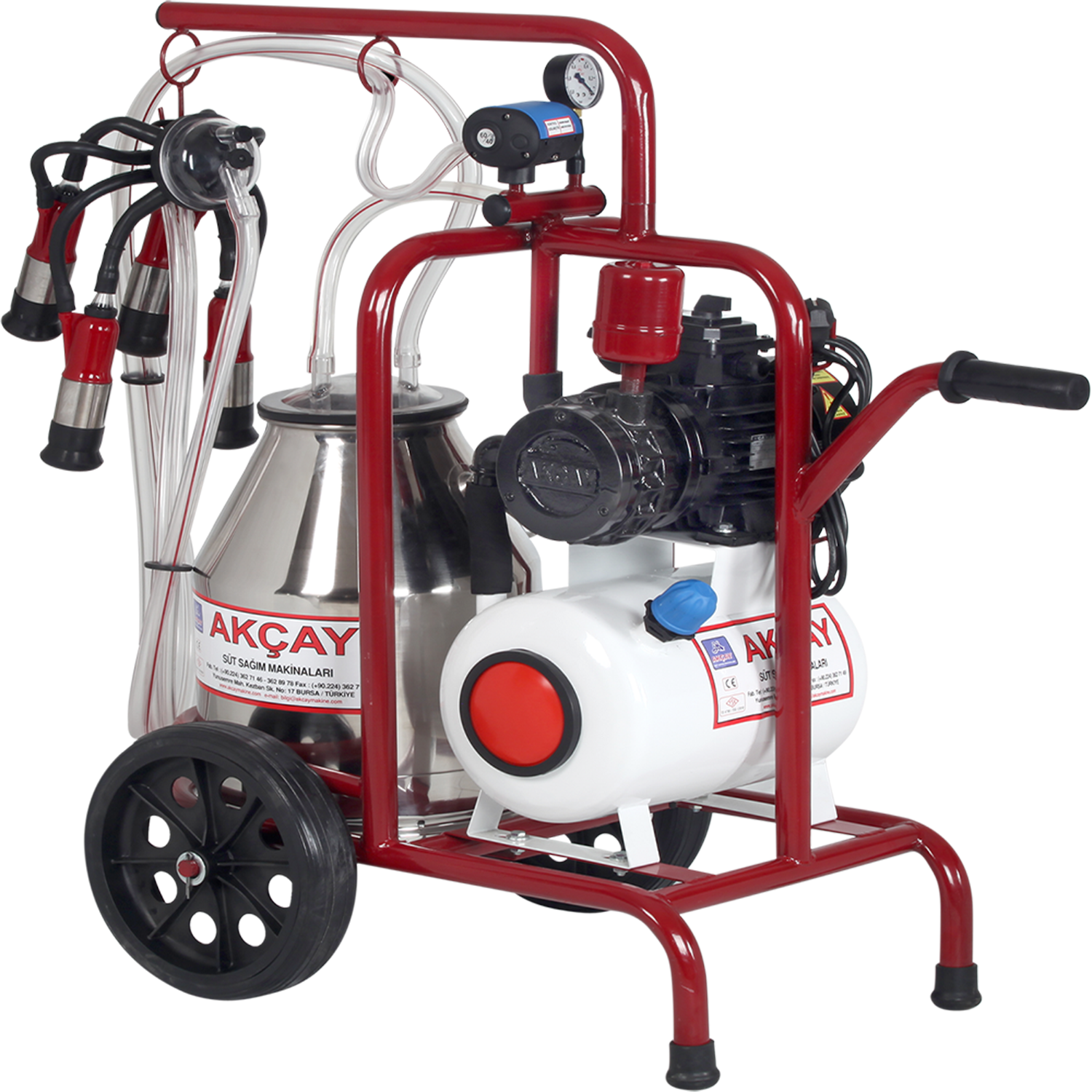 Akçay A1001 Tek Sağım Tek Güğüm Süt Sağım Makinesi 30 Litre (Kuru)