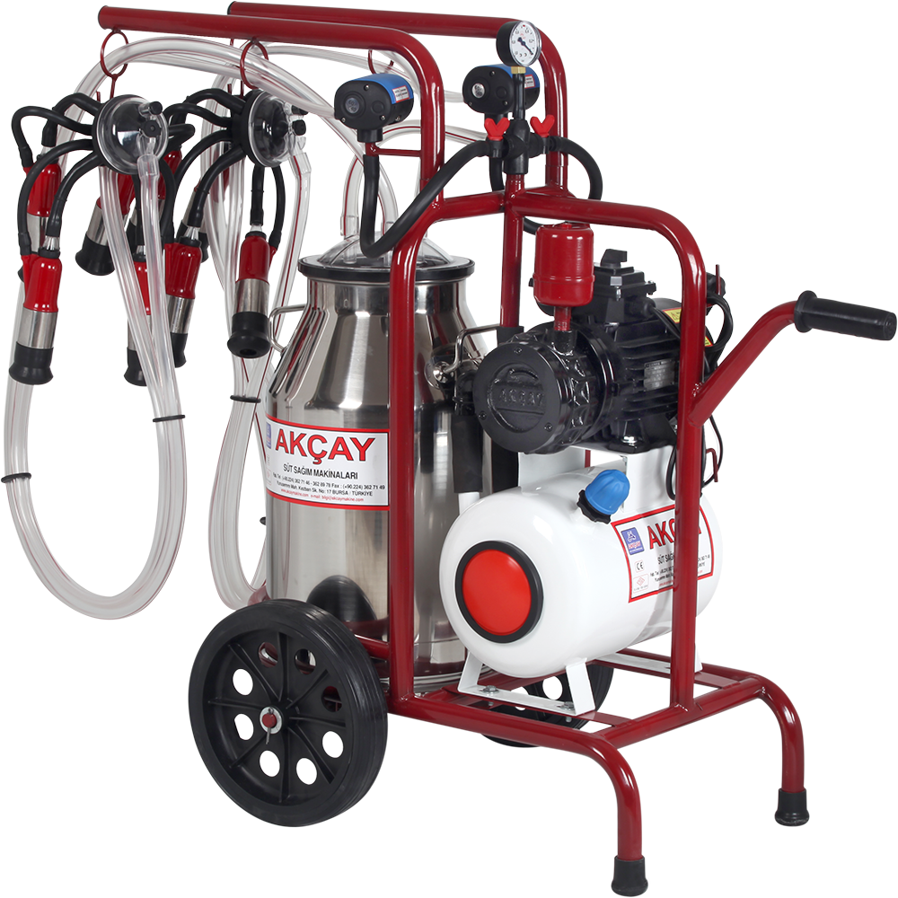 Akçay A2001 Çift Sağım Tek Güğüm Süt Sağım Makinesi 40 Litre Kuru