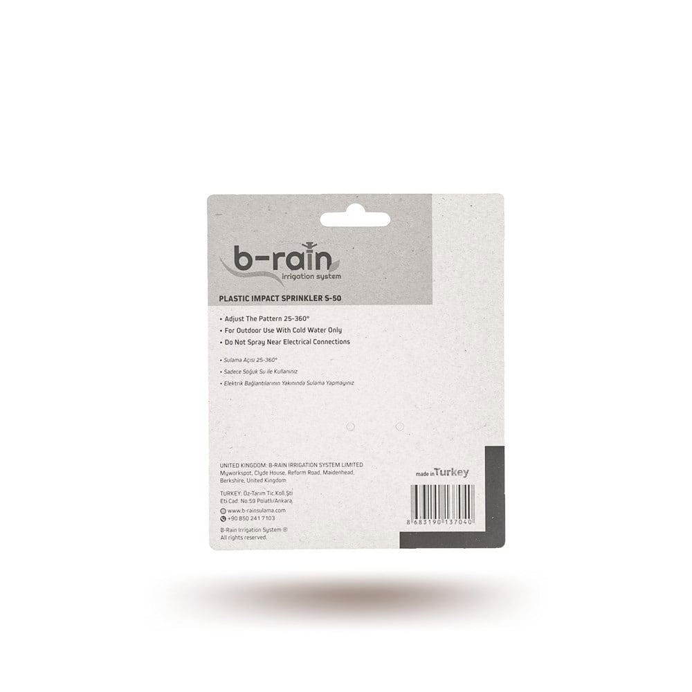 B-Rain Açı Ayarlı Bahçe Sulama Fıskiyesi S-50 (Uğurlu Serisi)