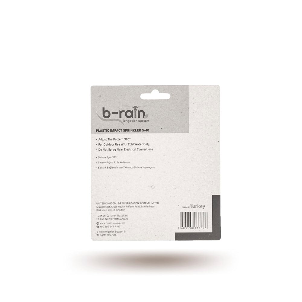 B-Rain Bahçe Sulama Fıskiyesi S-40 (Uğurlu Serisi)