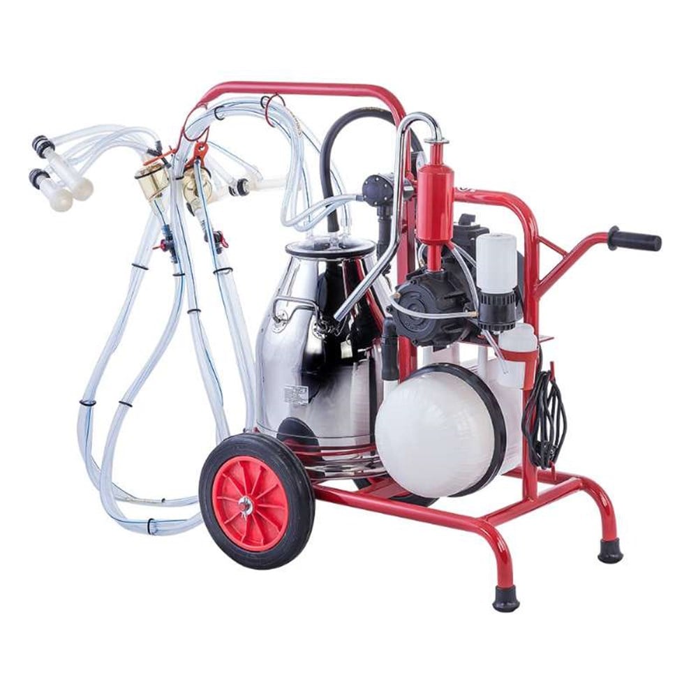 Kurtsan Çift Sağım Tek Güğüm Koyun/Keçi Süt Sağım Makinesi 30 Litre (Yağlı)