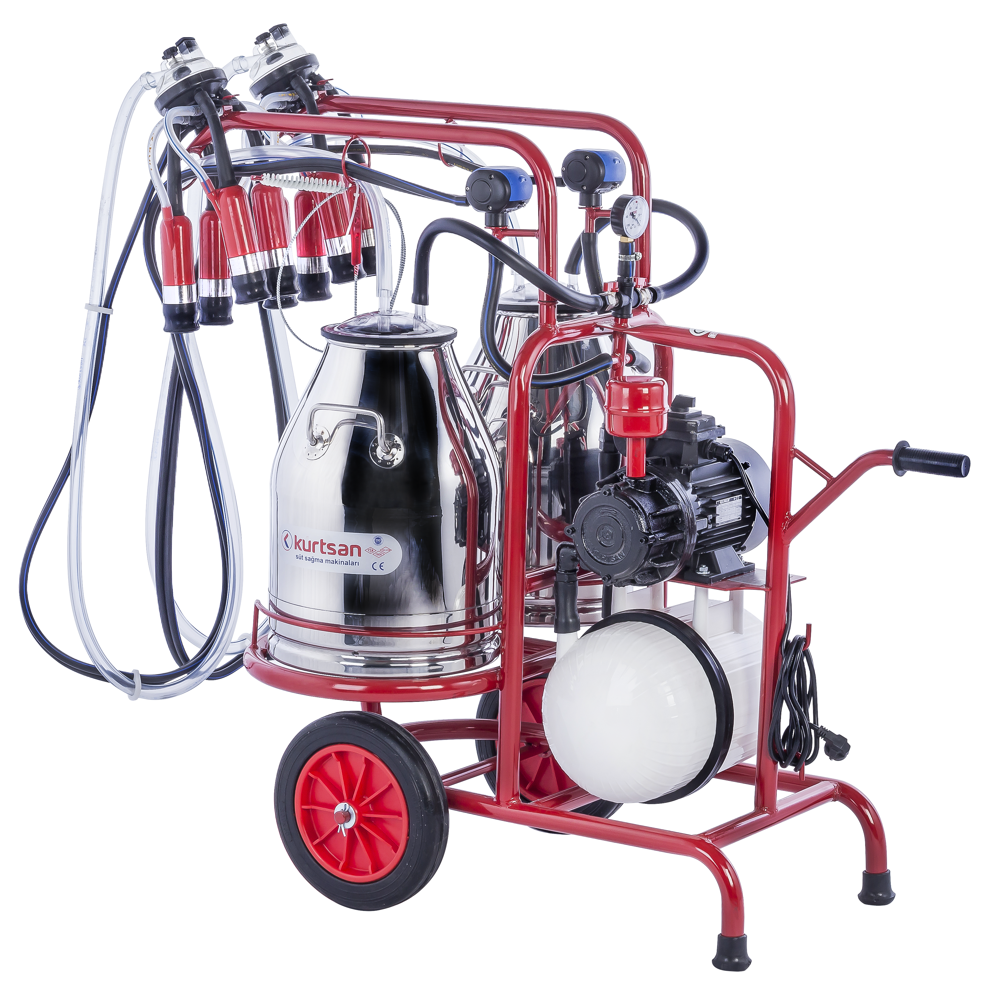 Kurtsan KM04088 Çift Sağım Çift Güğüm Süt Sağım Makinesi 60 Litre (Kuru)