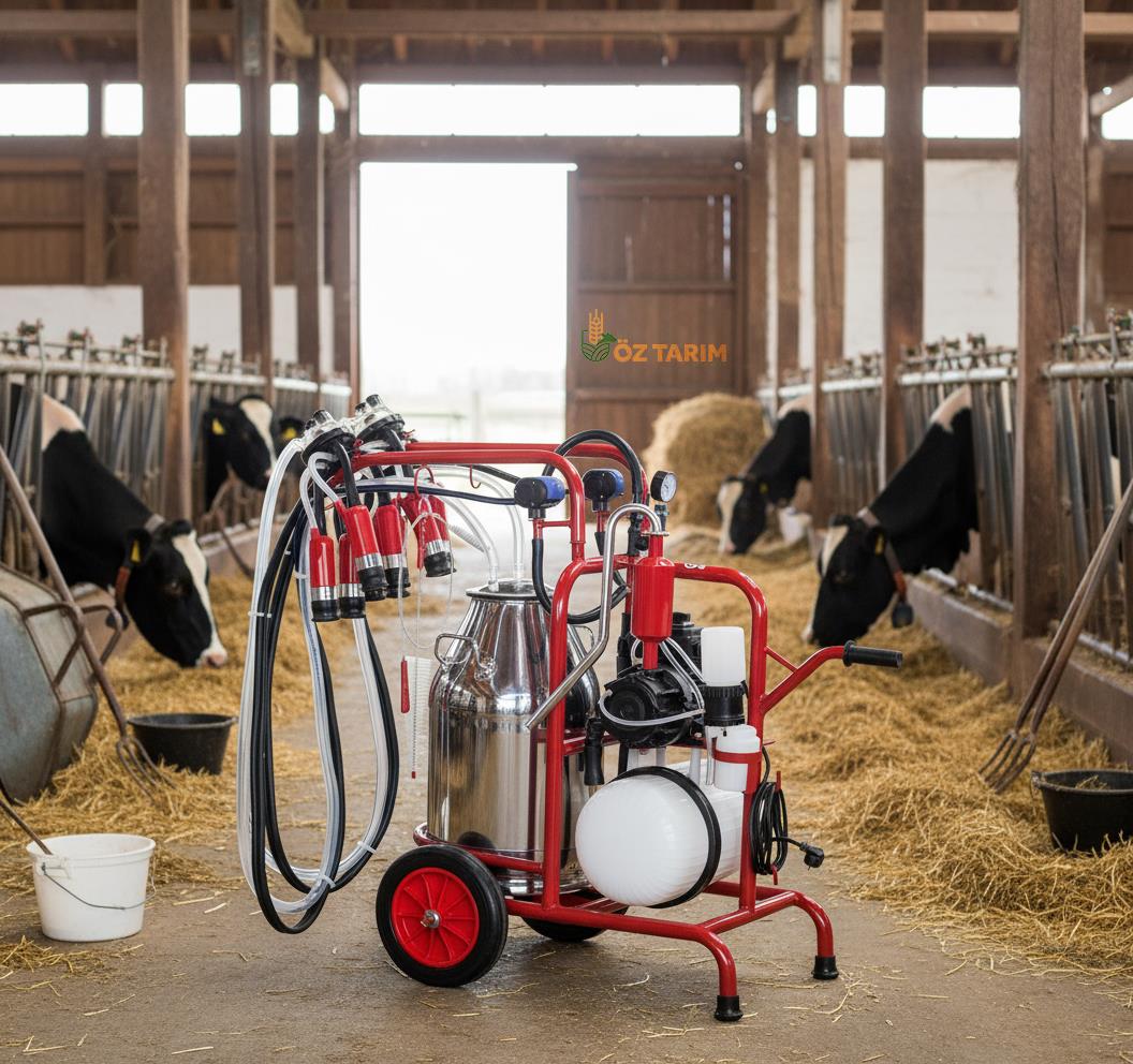 Kurtsan KM04096 Çift Sağım Tek Güğüm Süt Sağım Makinesi 40 Litre (Yağlı)