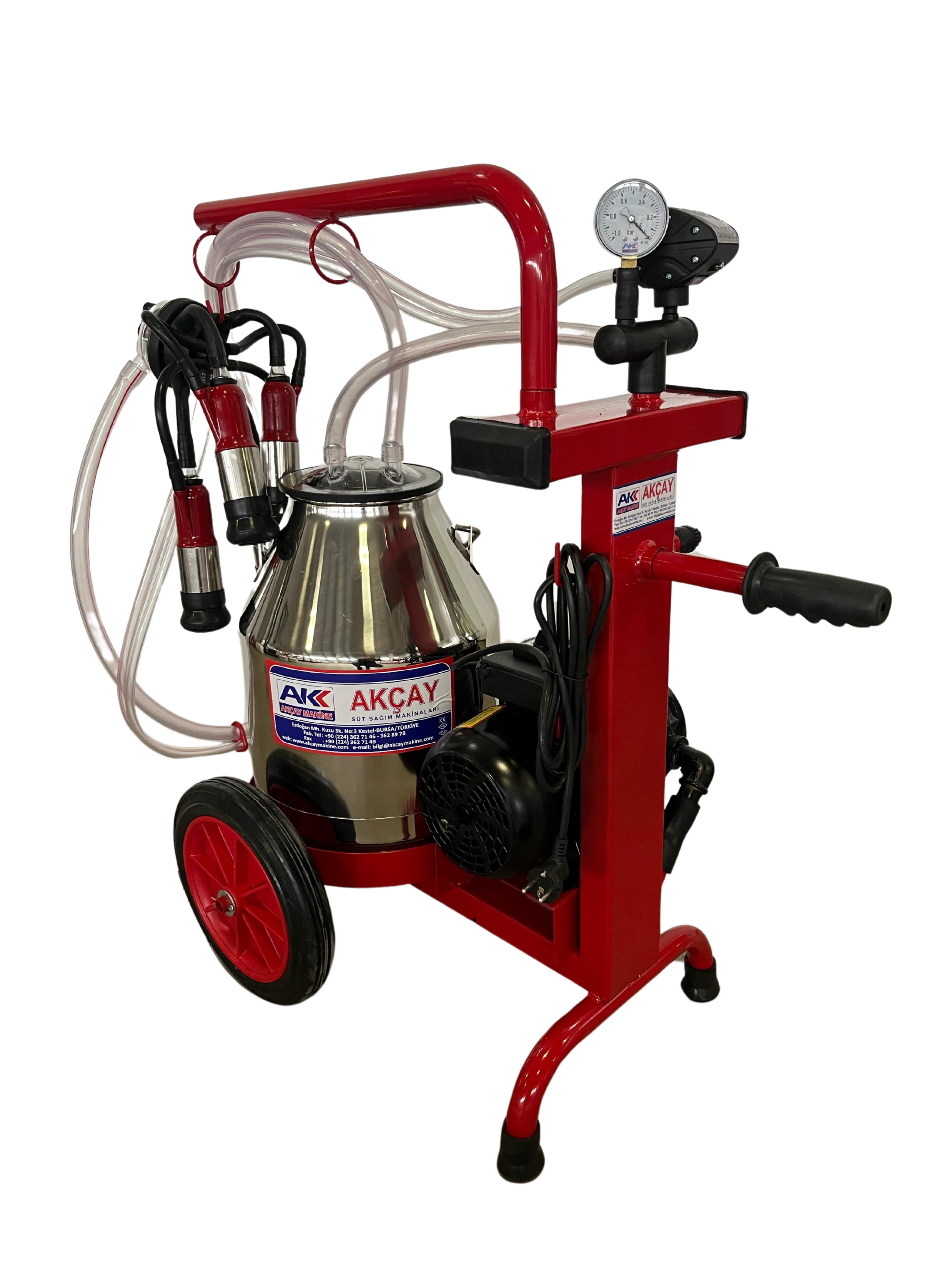 Akçay A1008 Tek Sağım Tek Güğüm CYK Süt Sağım Makinesi 30 Litre (Kuru)
